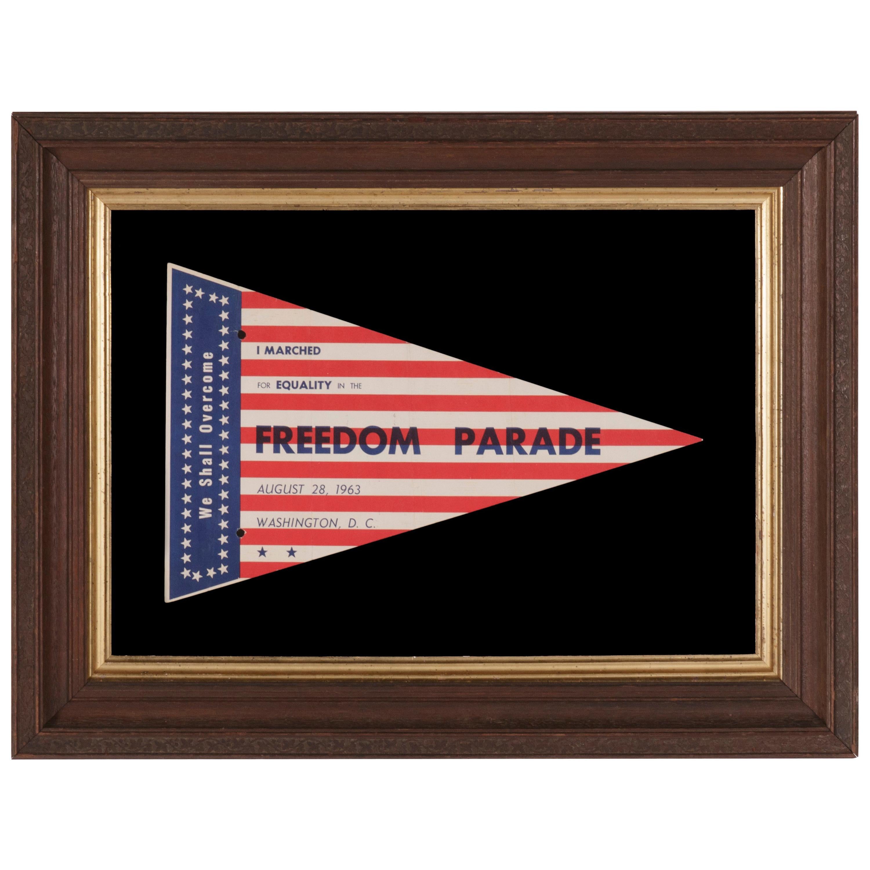 Extraordinary Star & Stripes Pennant from the March on Washington 