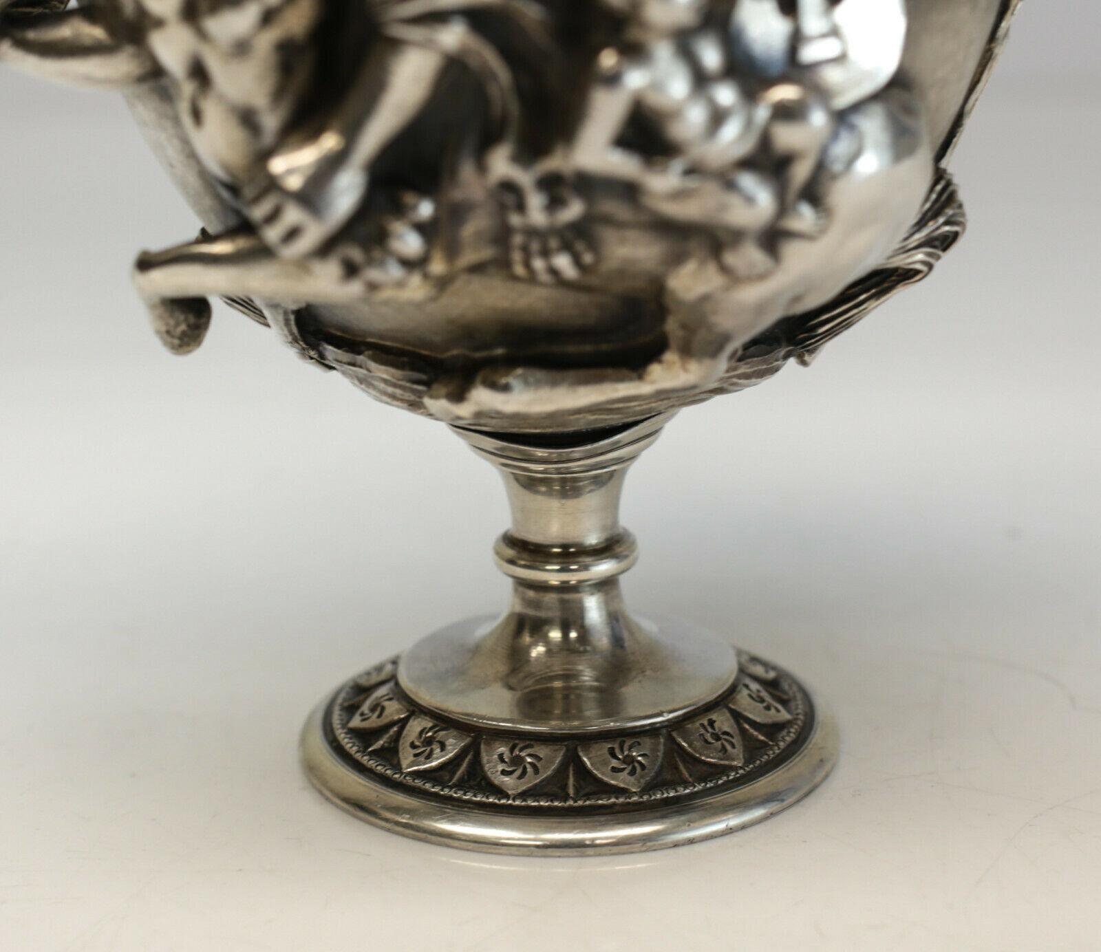 Late 20th Century Extraordinary Sterling Silver Kantharos Cup of Pompeii by Mabuti for Buccellati For Sale