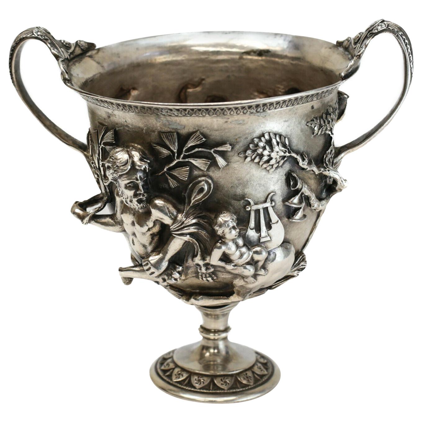 Extraordinary Sterling Silver Kantharos Cup of Pompeii by Mabuti for Buccellati For Sale