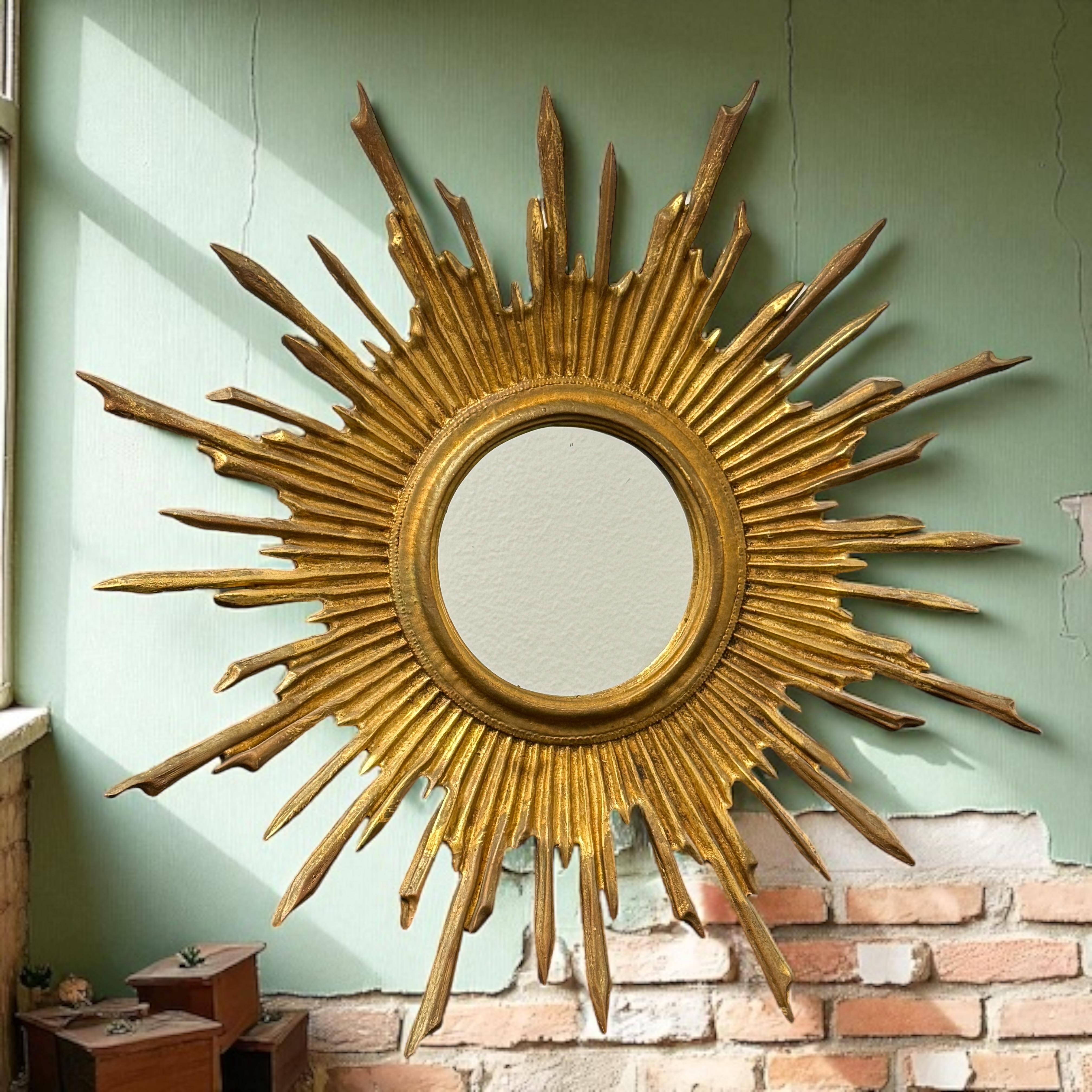 Außergewöhnliche Sunburst Starburst Spiegel Komposition, Deutschland, ca. 1960er Jahre im Angebot 6