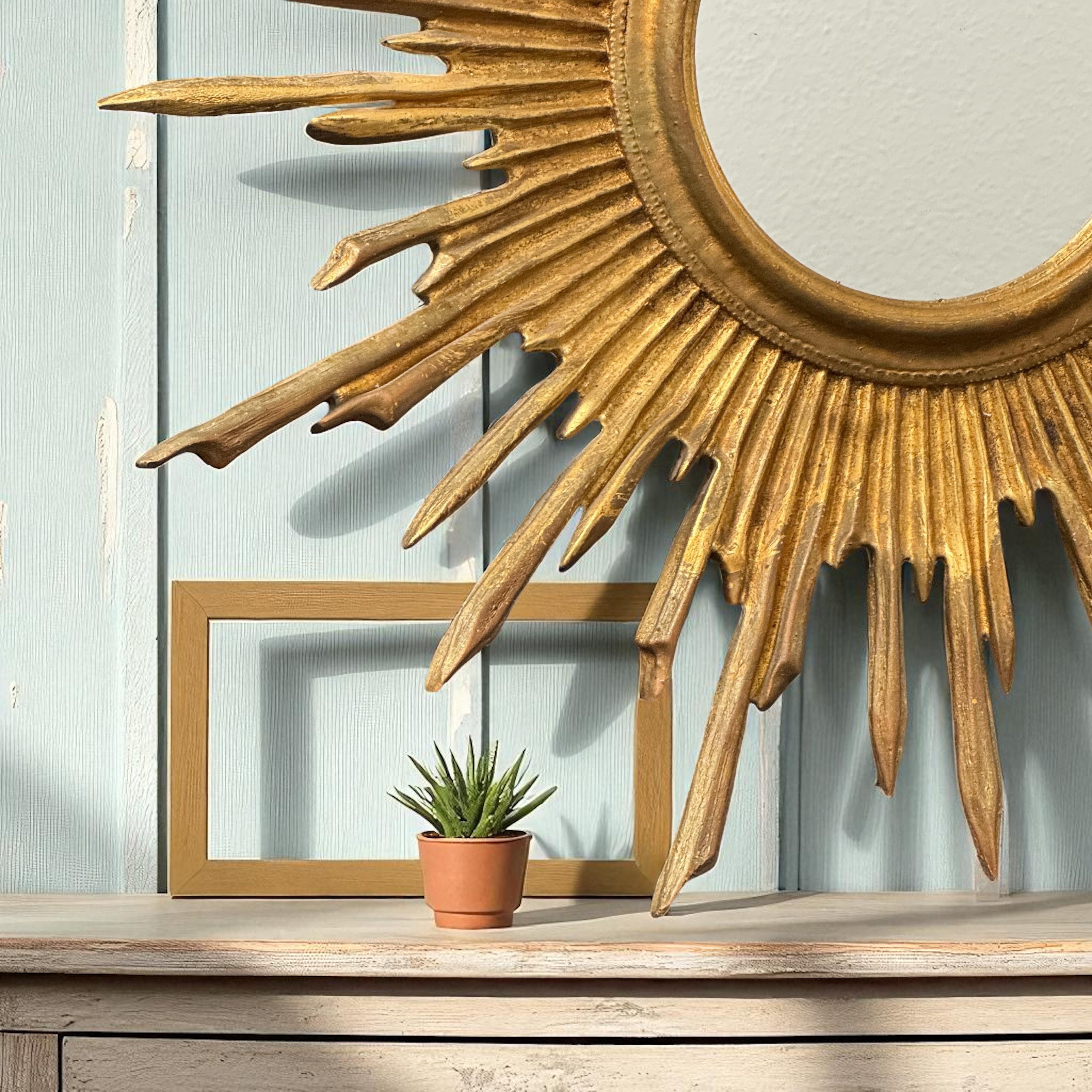 Außergewöhnliche Sunburst Starburst Spiegel Komposition, Deutschland, ca. 1960er Jahre im Angebot 7