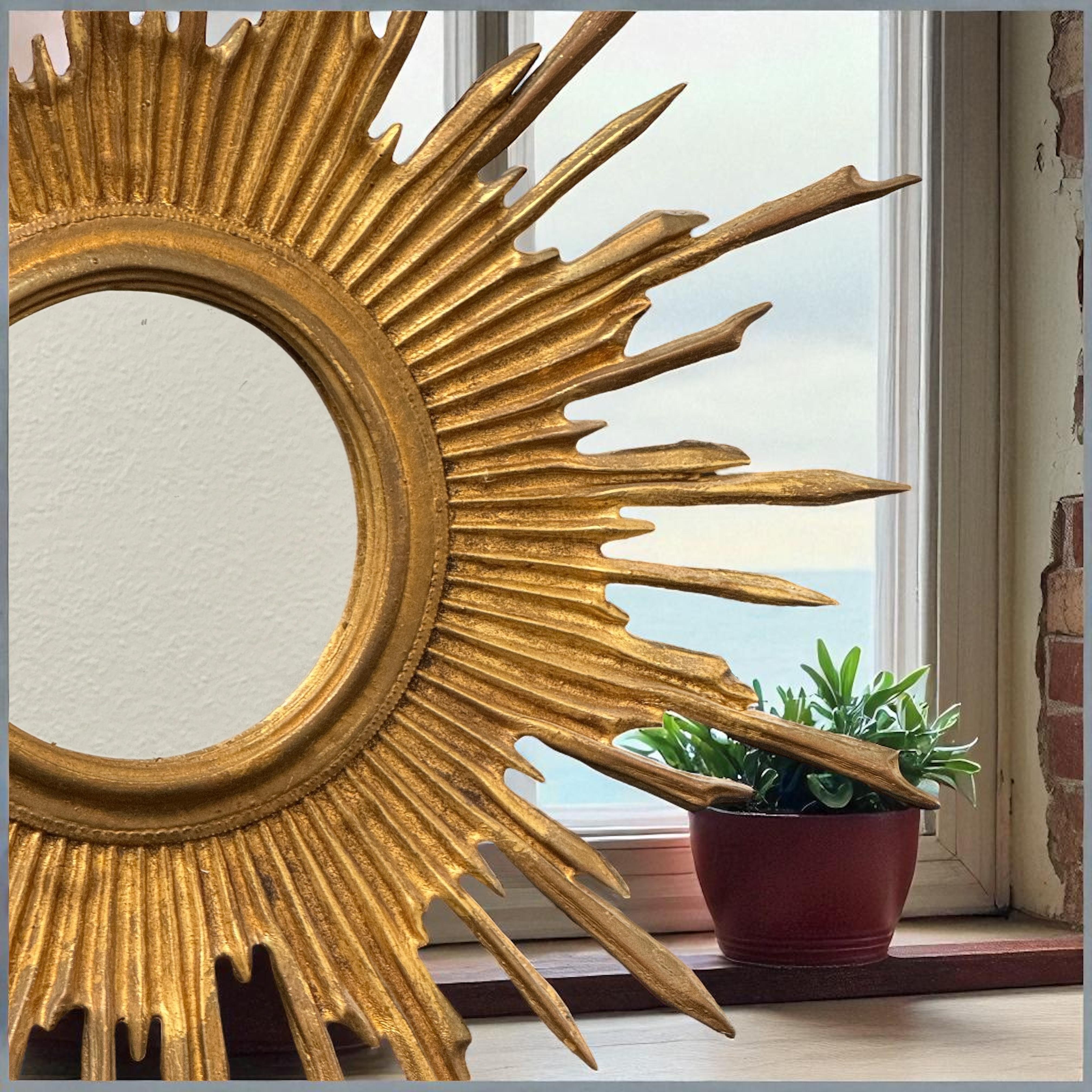 Außergewöhnliche Sunburst Starburst Spiegel Komposition, Deutschland, ca. 1960er Jahre im Angebot 13