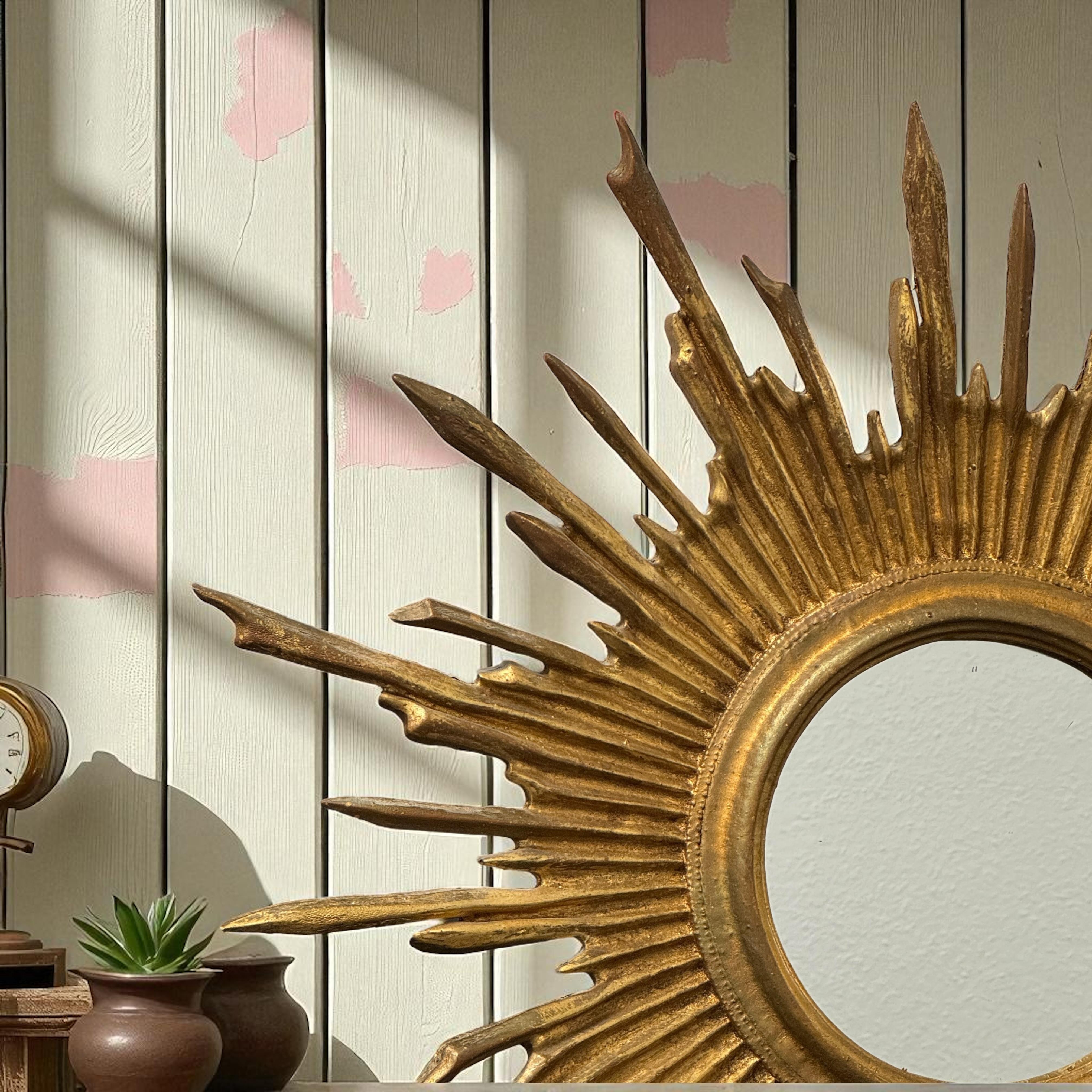 Außergewöhnliche Sunburst Starburst Spiegel Komposition, Deutschland, ca. 1960er Jahre im Angebot 14