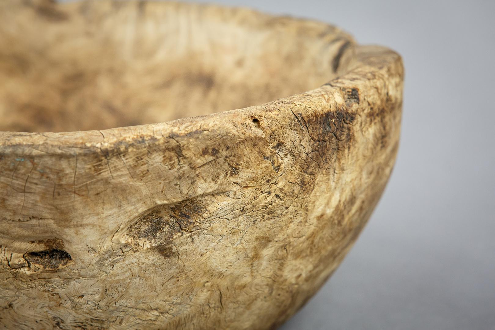 Extraordinary Swedish Burl Knot or Root Bowl For Sale 4