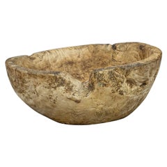 Antique Extraordinary Swedish Burl Knot or Root Bowl