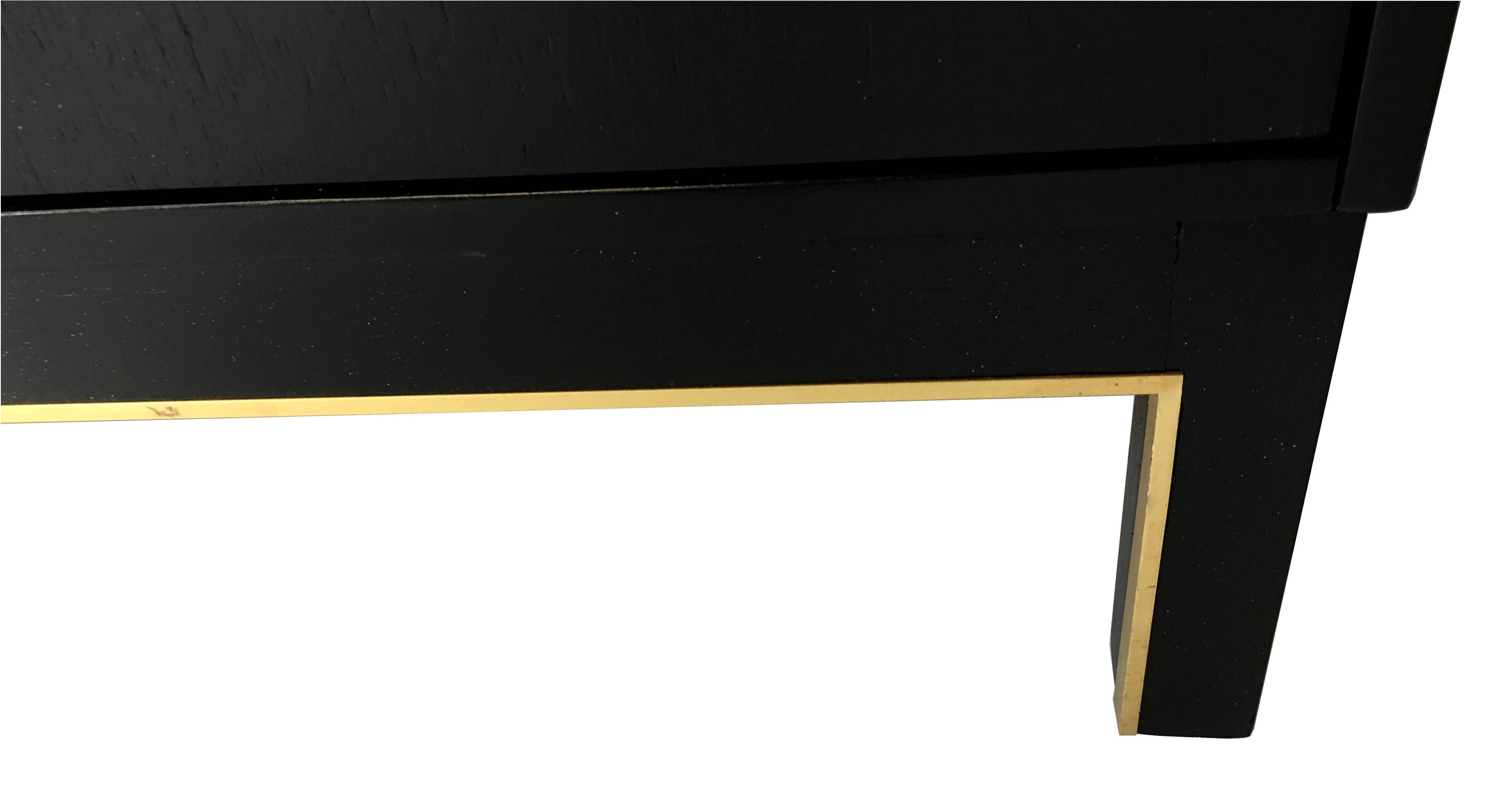 Extraordinary Thin-Edge Dresser with Brass Trim In Excellent Condition In Danville, CA
