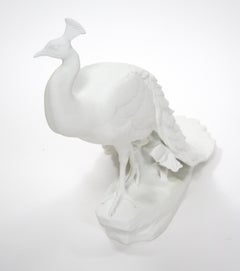 Extraordinary Tiffany & Co Peacock Sculpture By Nymphenburg  Porcelain