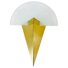 Extraordinary Triangle Ice Glass Sconce by Sölken, Germany, 1960s