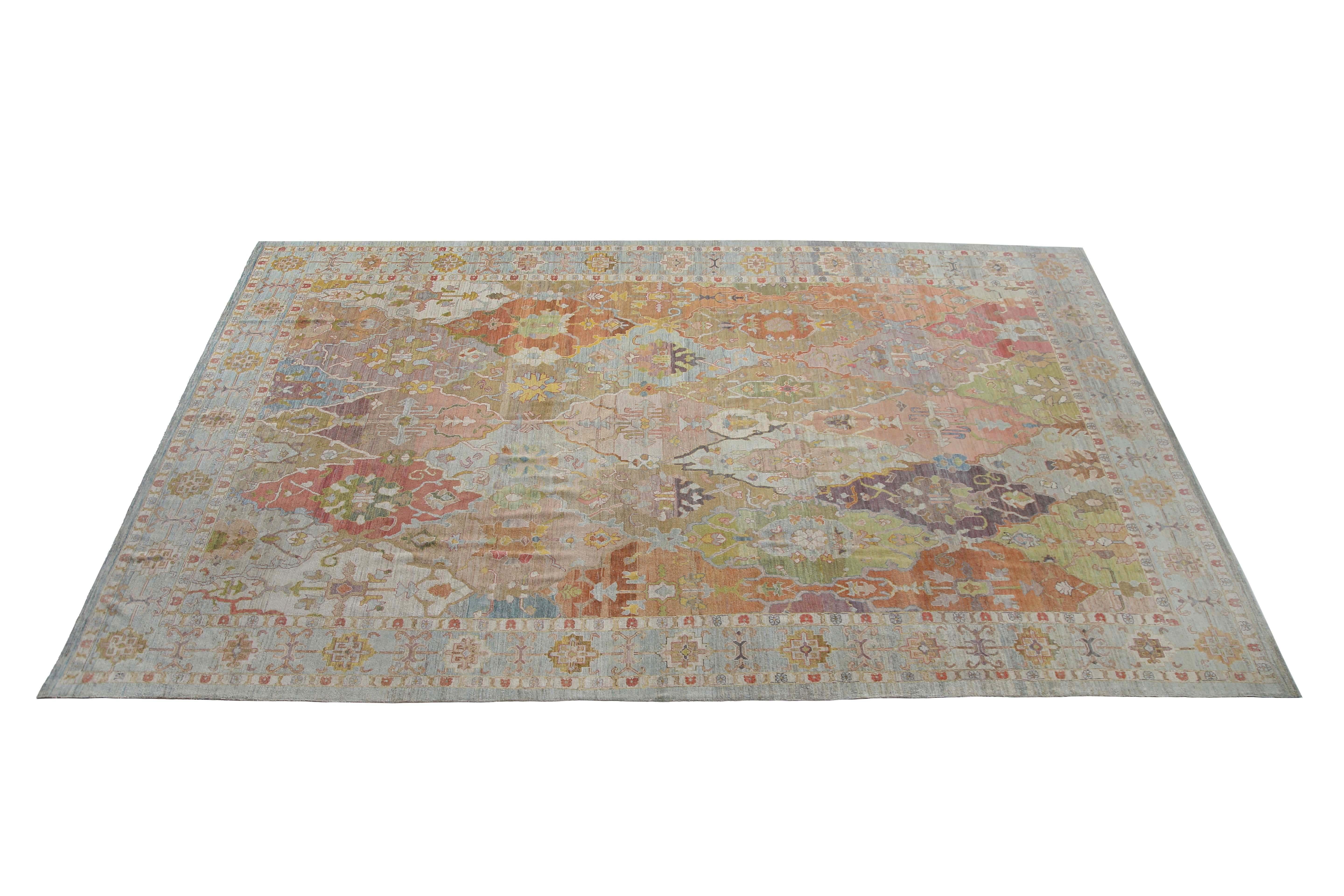 Wool Extraordinary Turkish Bakhaiesh Handmade Rug For Sale