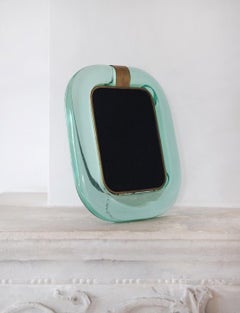 Extraordinary Turquoise Green Signed 1940s Archimede Seguso Murano Glass Frame