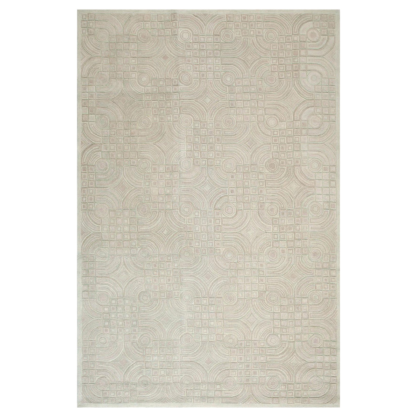 Extraordinary 
Unique Modern Design Contemporary Cotton American Hooked Rug For Sale