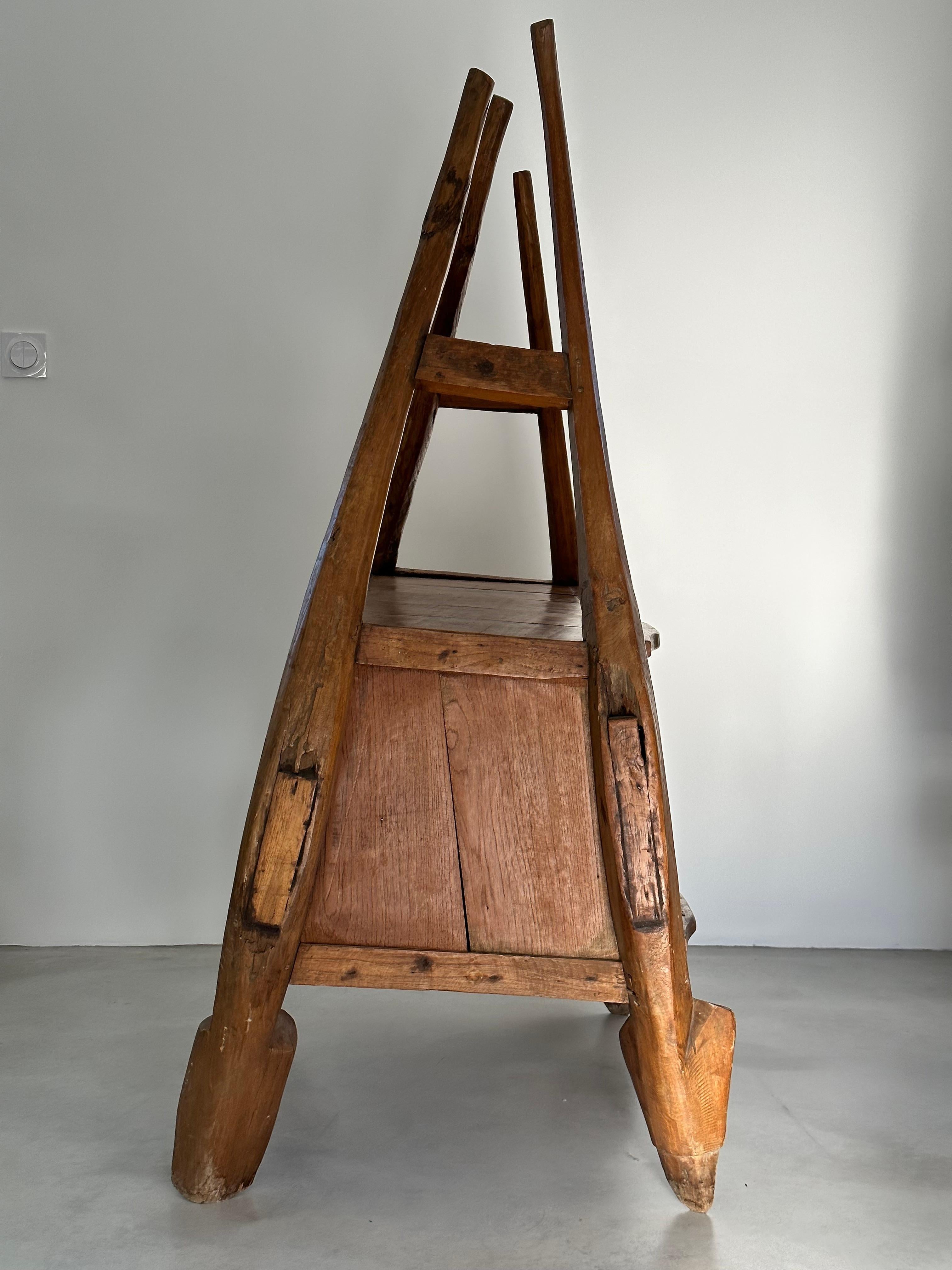 Extraordinary unique primitive cabinet, 19 th French Pyrenees folk art 11