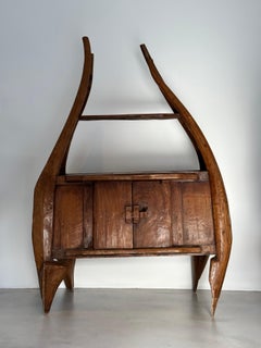 Extraordinary unique primitive cabinet, 19 th French Pyrenees folk art