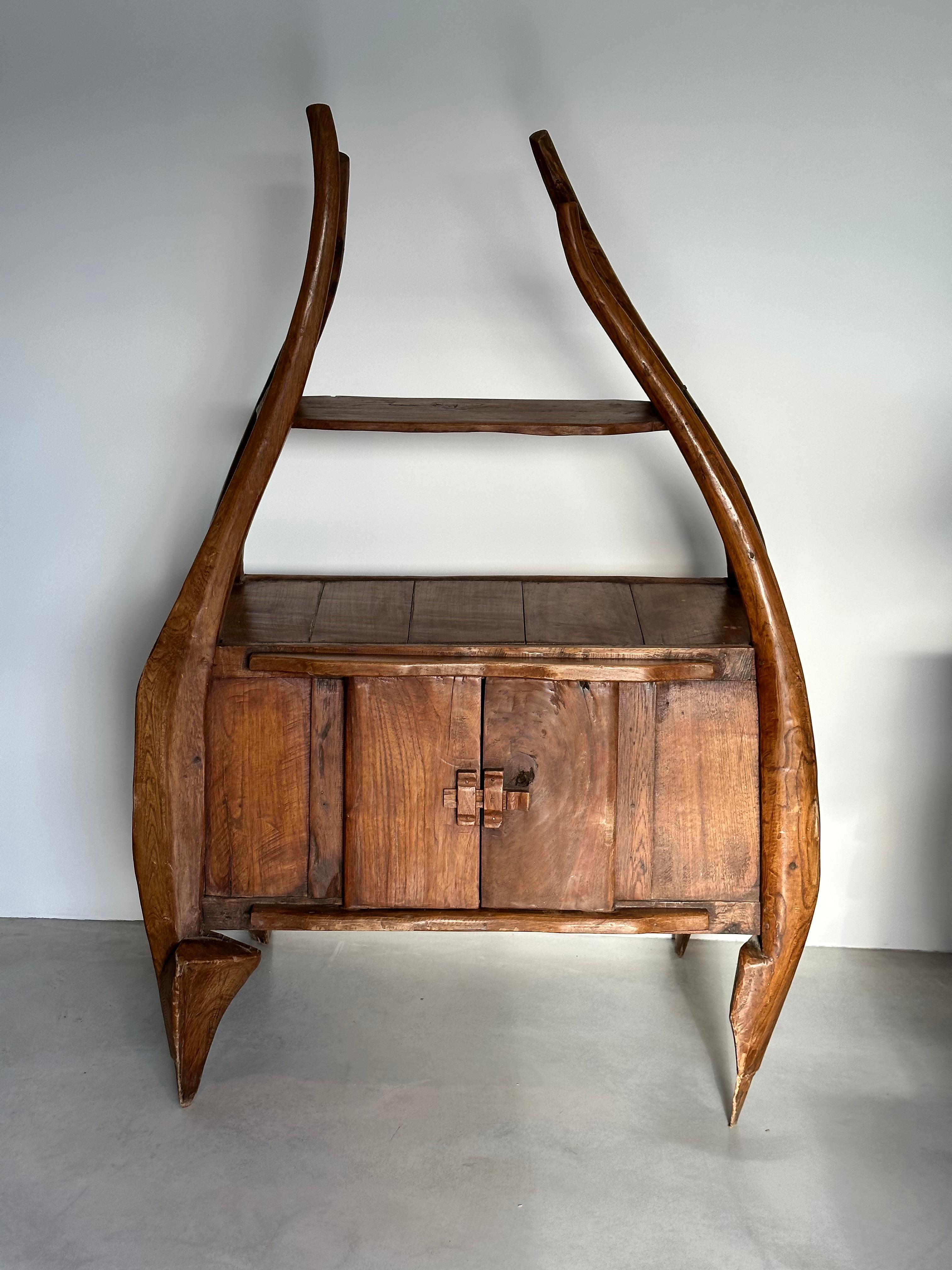 French Provincial Extraordinary unique primitive cabinet, 19 th French Pyrenees folk art