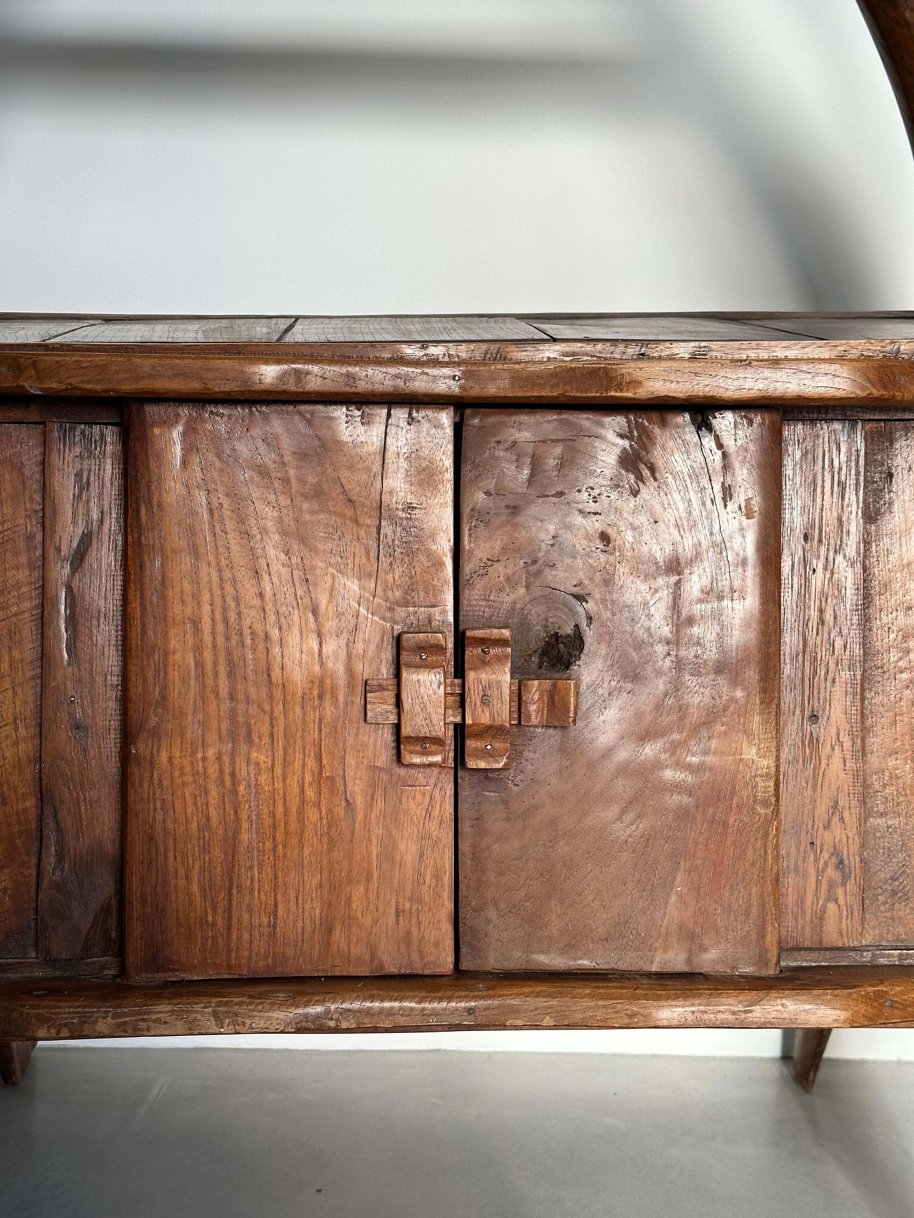 Hand-Crafted Extraordinary unique primitive cabinet, 19 th French Pyrenees folk art
