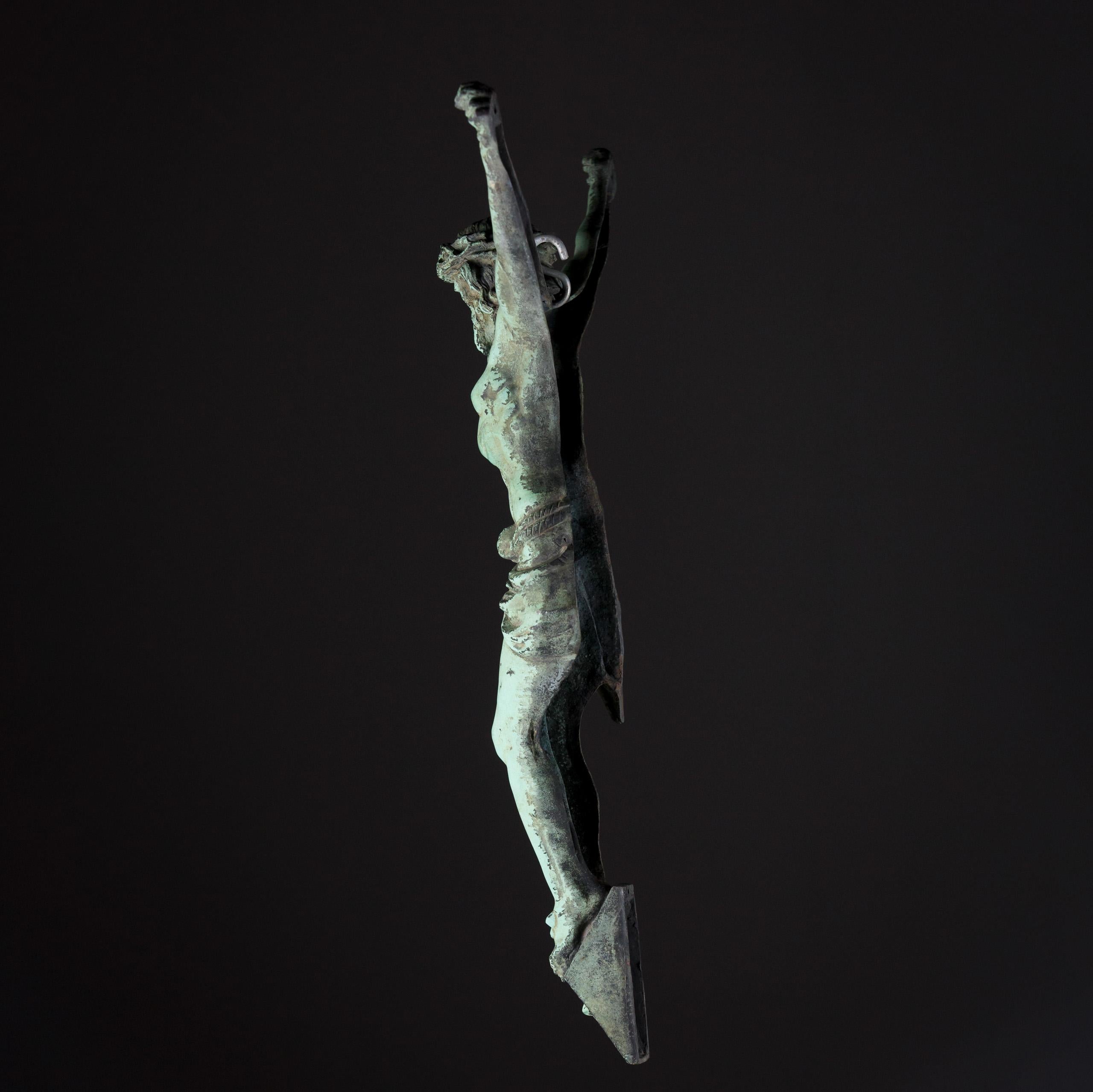 Extraordinary Verdigris Bronze Corpus Christi 10