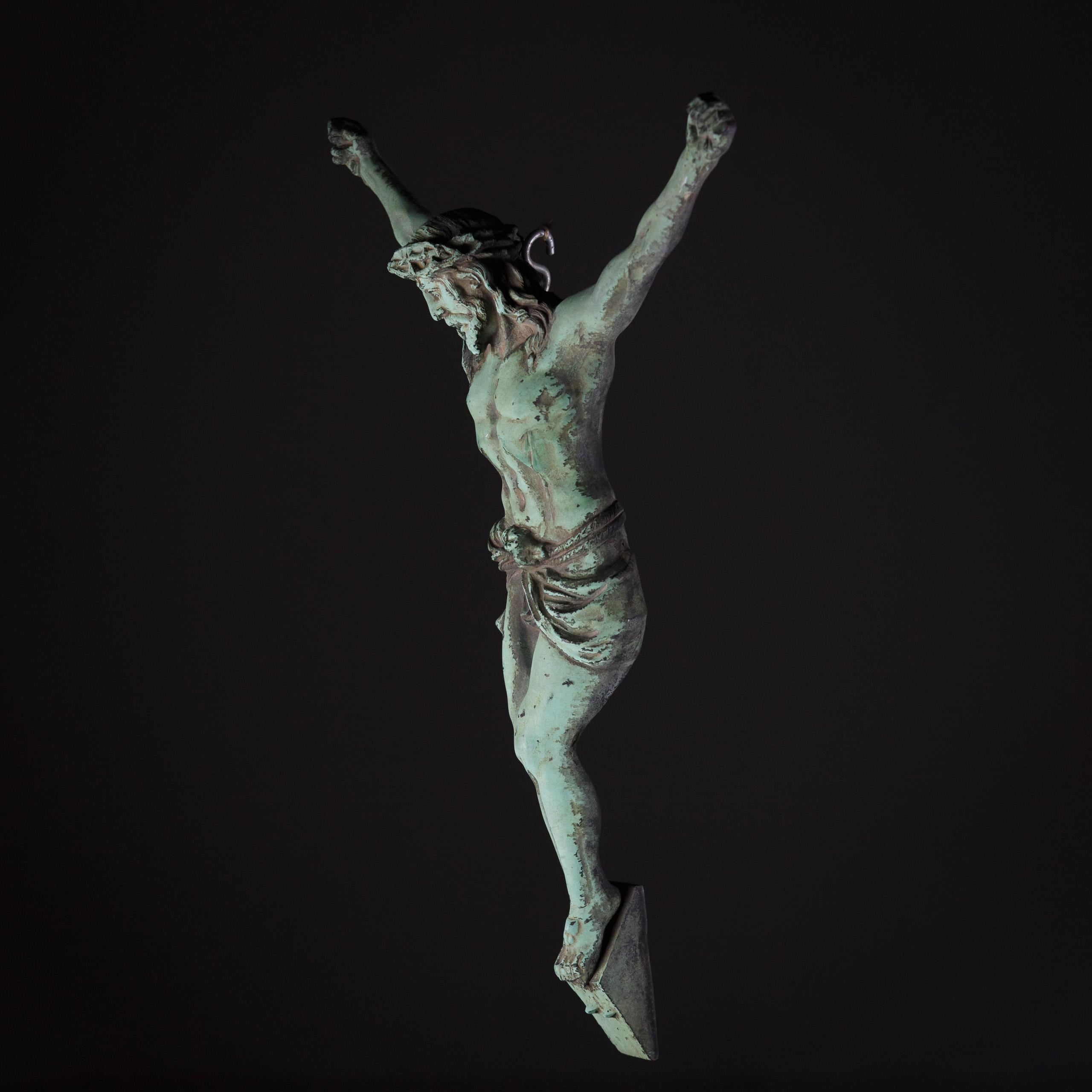 Extraordinary Verdigris Bronze Corpus Christi 12
