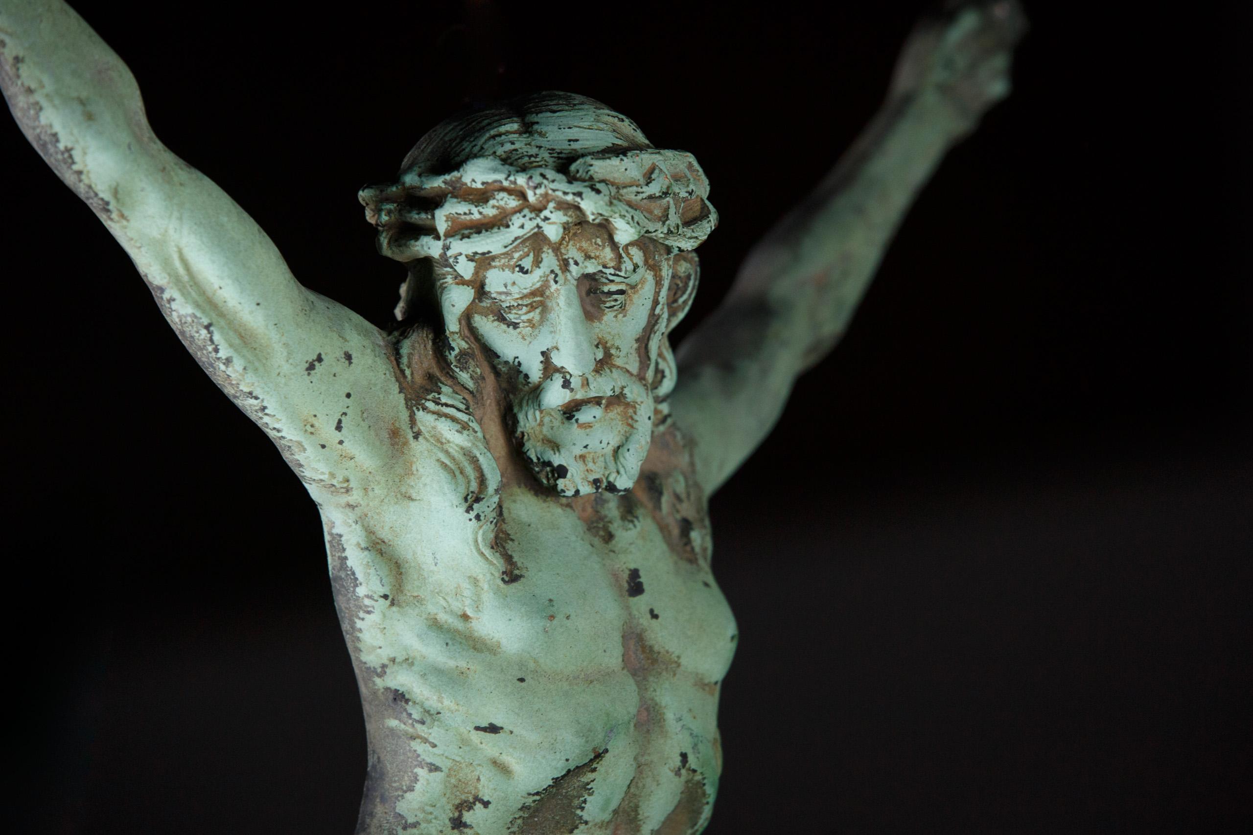 Extraordinary Verdigris Bronze Corpus Christi 5