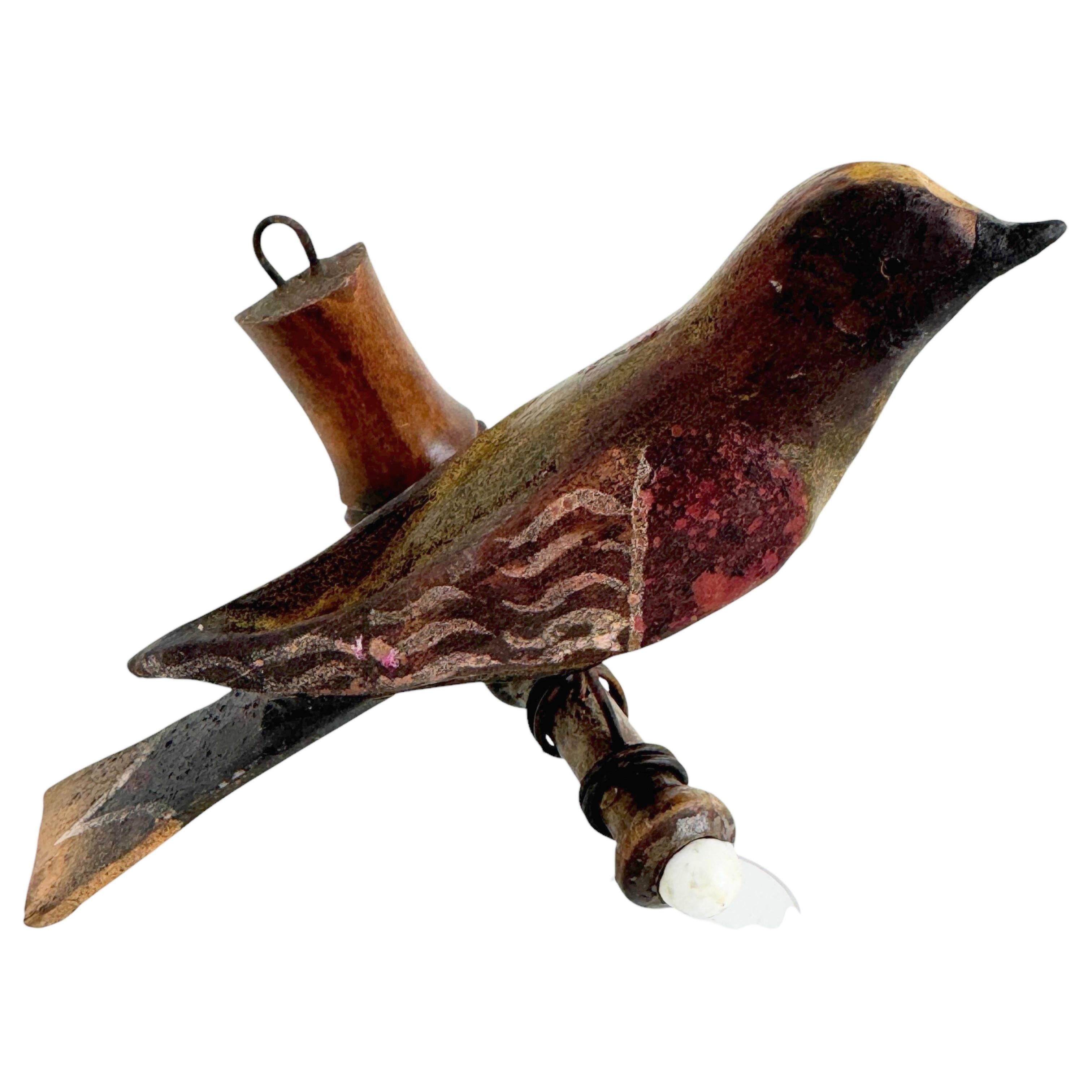 Außergewöhnlicher Vichtauer handgeschnitzter Holzvogel, Schwarzwälder Volkskunst, 1870er Jahre (Schwarzwald)
