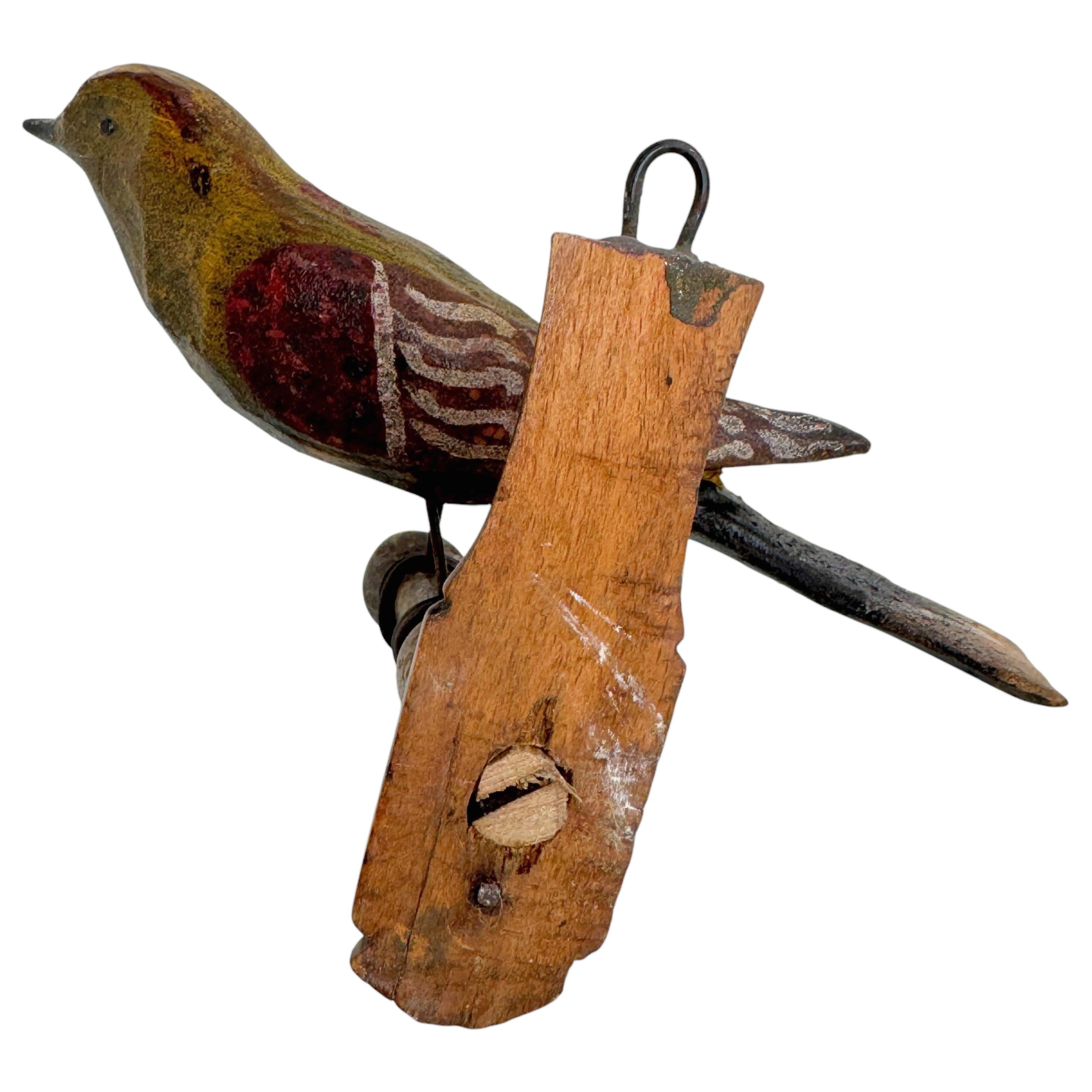 Außergewöhnlicher Vichtauer handgeschnitzter Holzvogel, Schwarzwälder Volkskunst, 1870er Jahre 2
