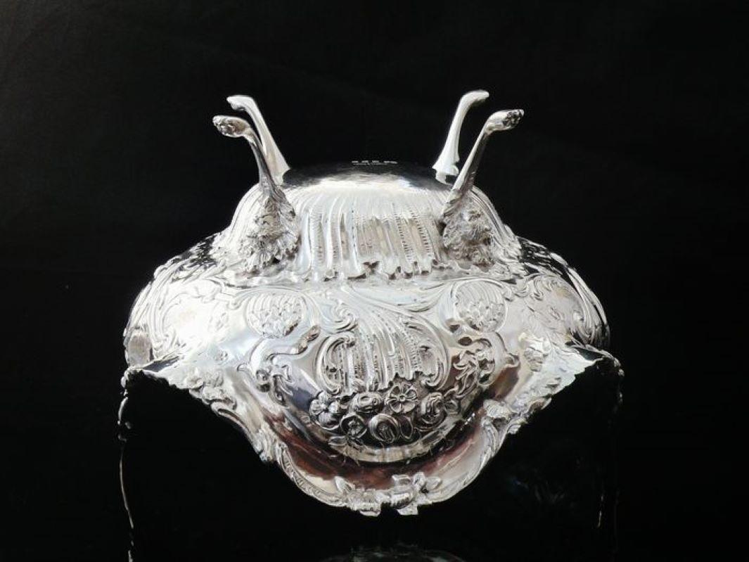 Extraordinary Victorian Silver Stand with Silverplate Topped Scent Bottle For Sale 4