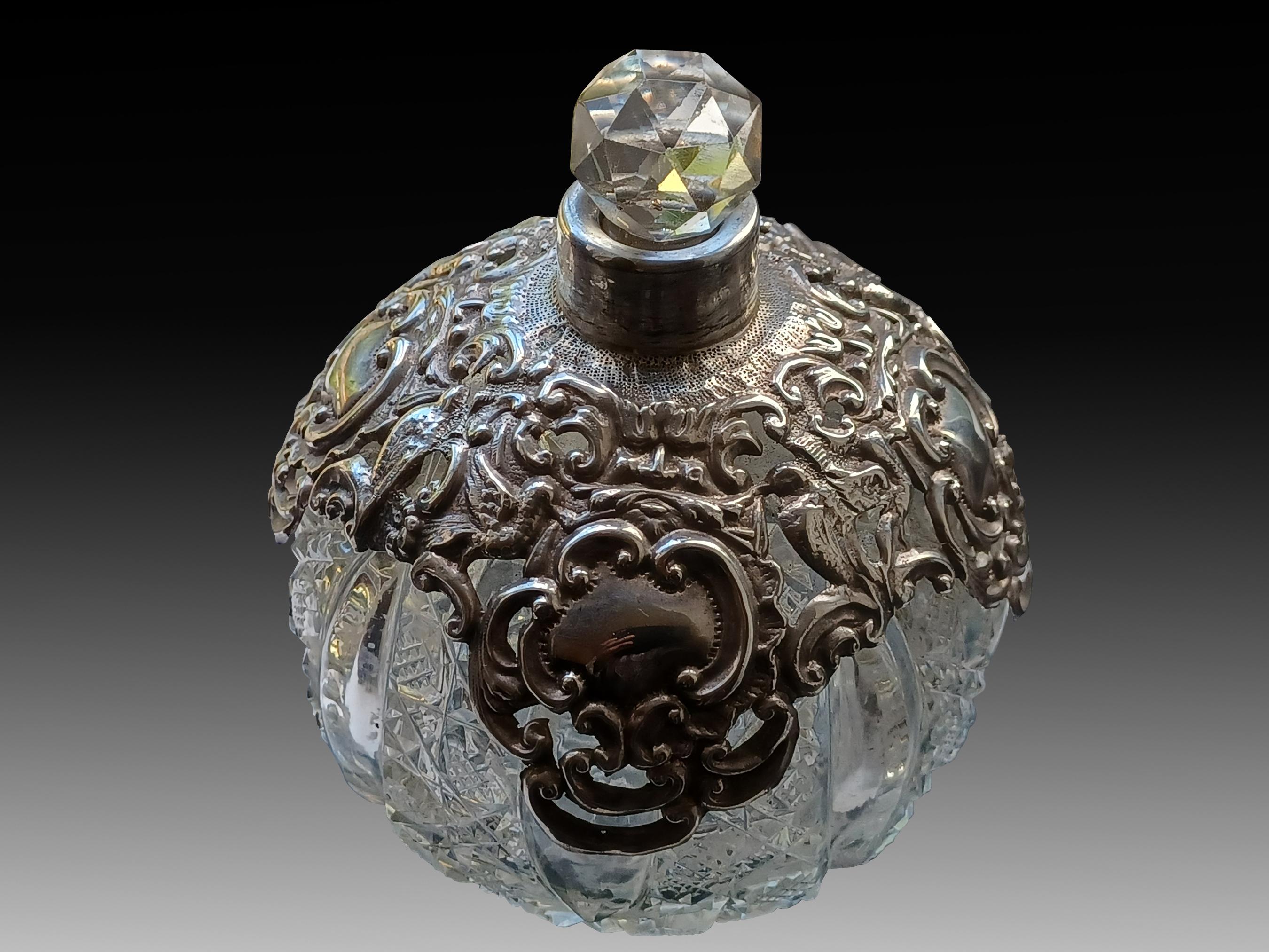 Extraordinary Victorian Silver Stand with Silverplate Topped Scent Bottle For Sale 9