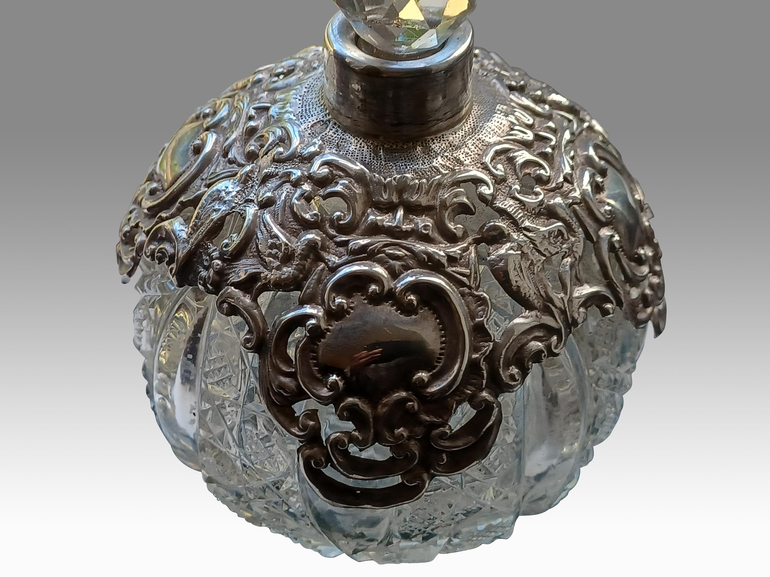 Extraordinary Victorian Silver Stand with Silverplate Topped Scent Bottle For Sale 12