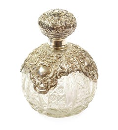 Extraordinary Victorian Silver Stand with Silverplate Topped Scent Bottle