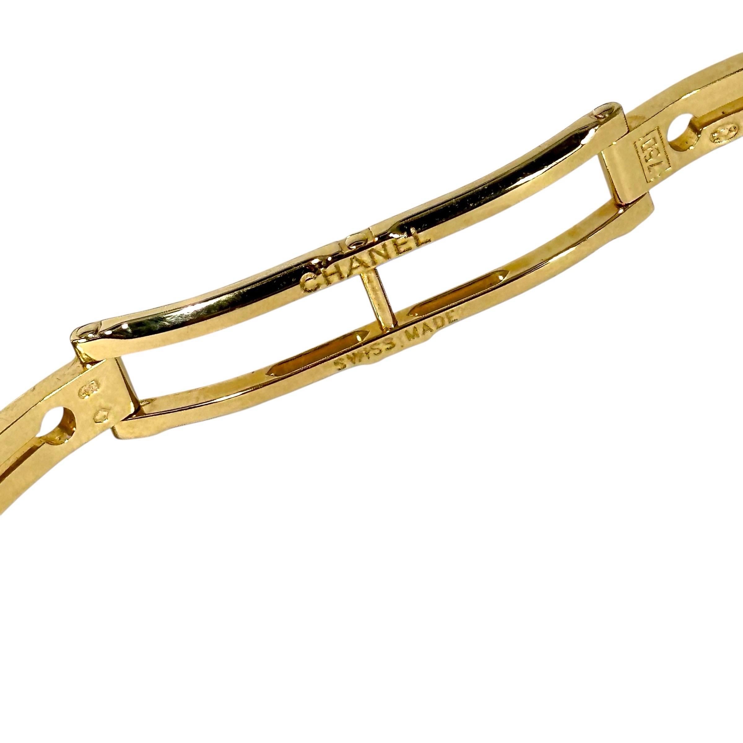 Extraordinary Vintage 18k Yellow Gold Chanel 'Chocolat' Unisex Digital Watch For Sale 1