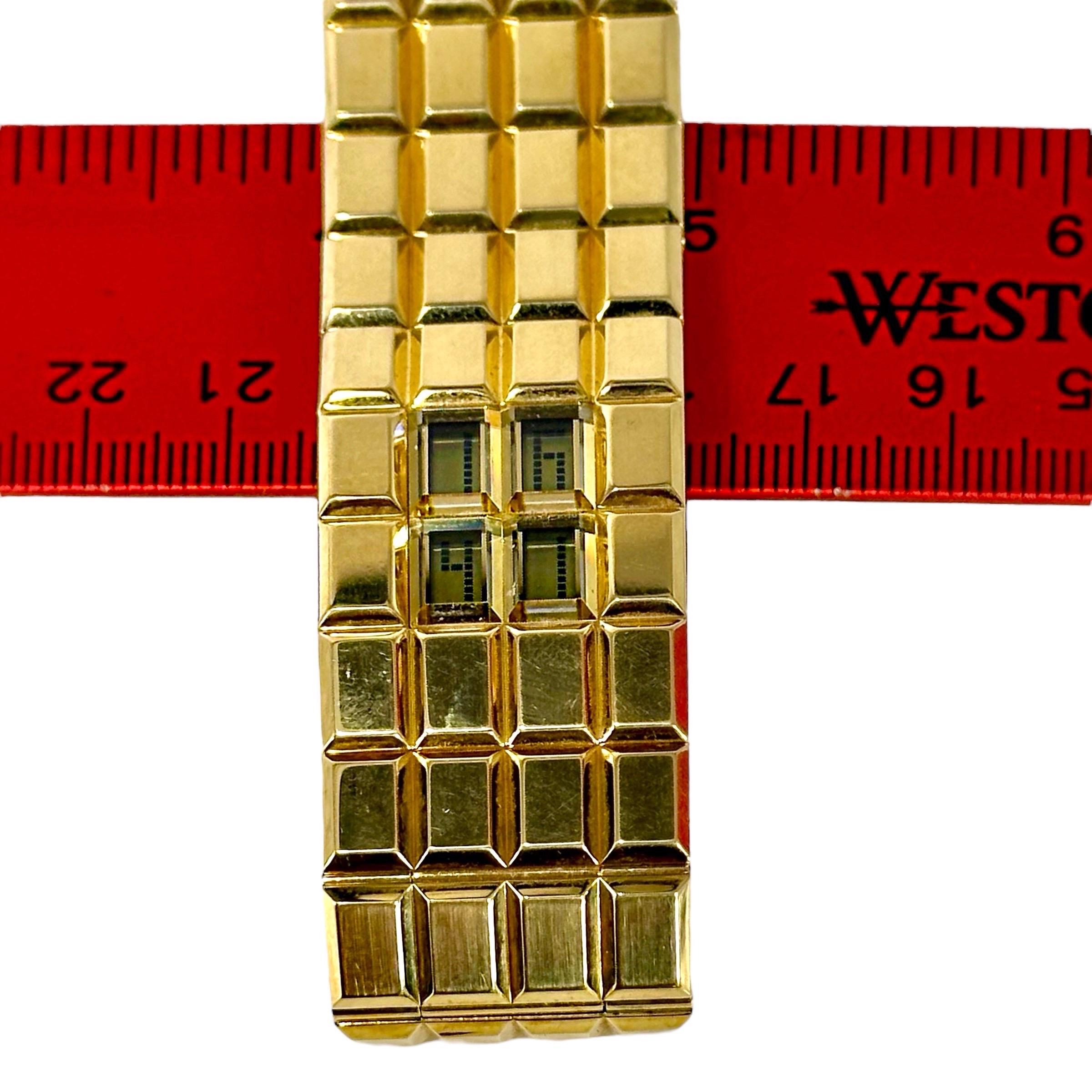 Extraordinary Vintage 18k Yellow Gold Chanel 'Chocolat' Unisex Digital Watch For Sale 4