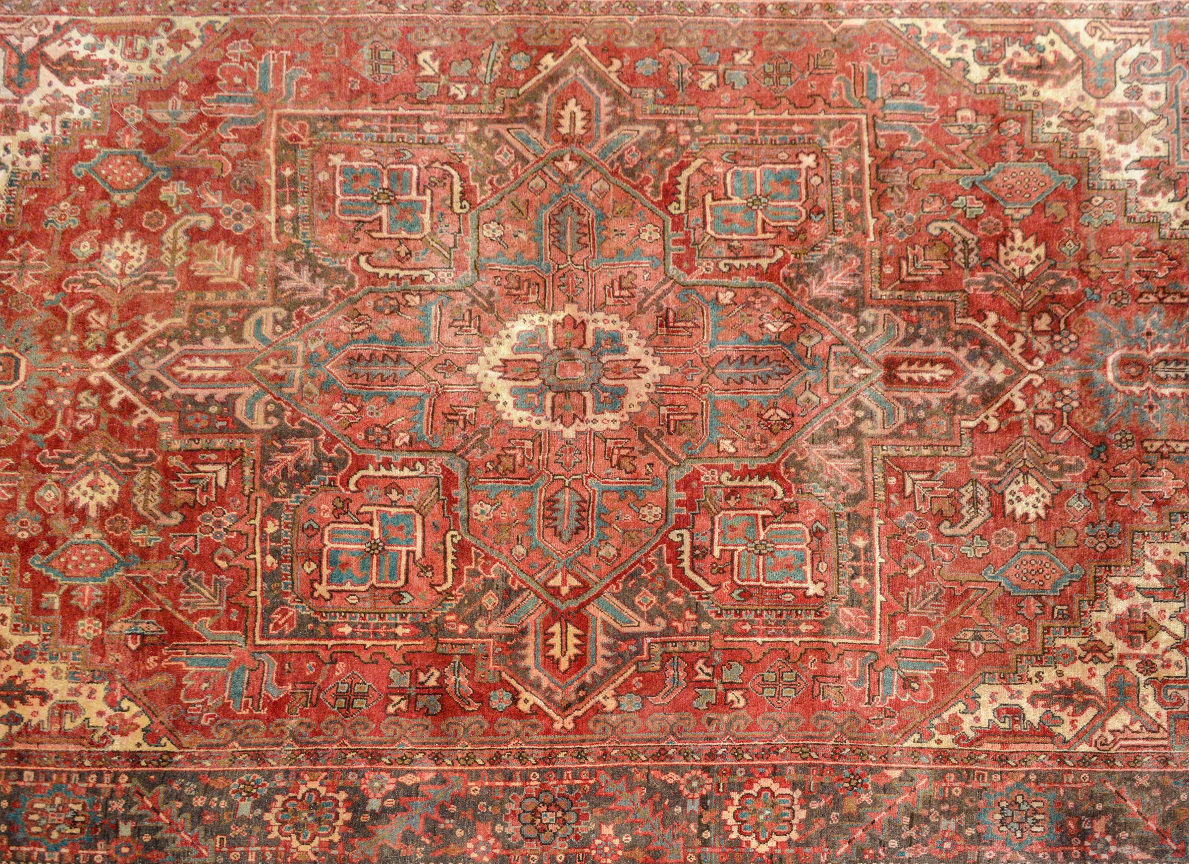 Persian Extraordinary Vintage Heriz Rug