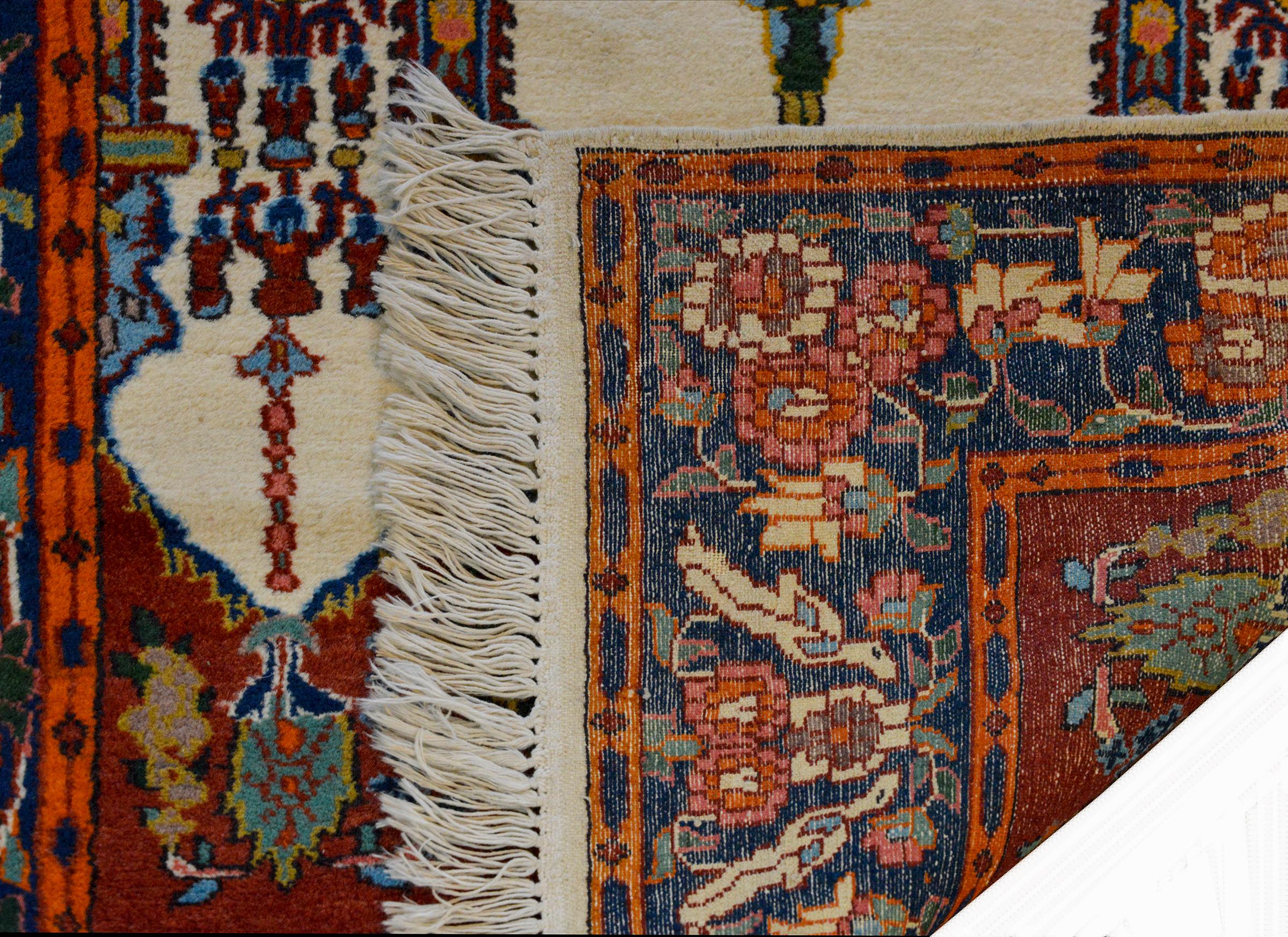 Wool Extraordinary Vintage Indian Bakhtiari Style Prayer Rug For Sale