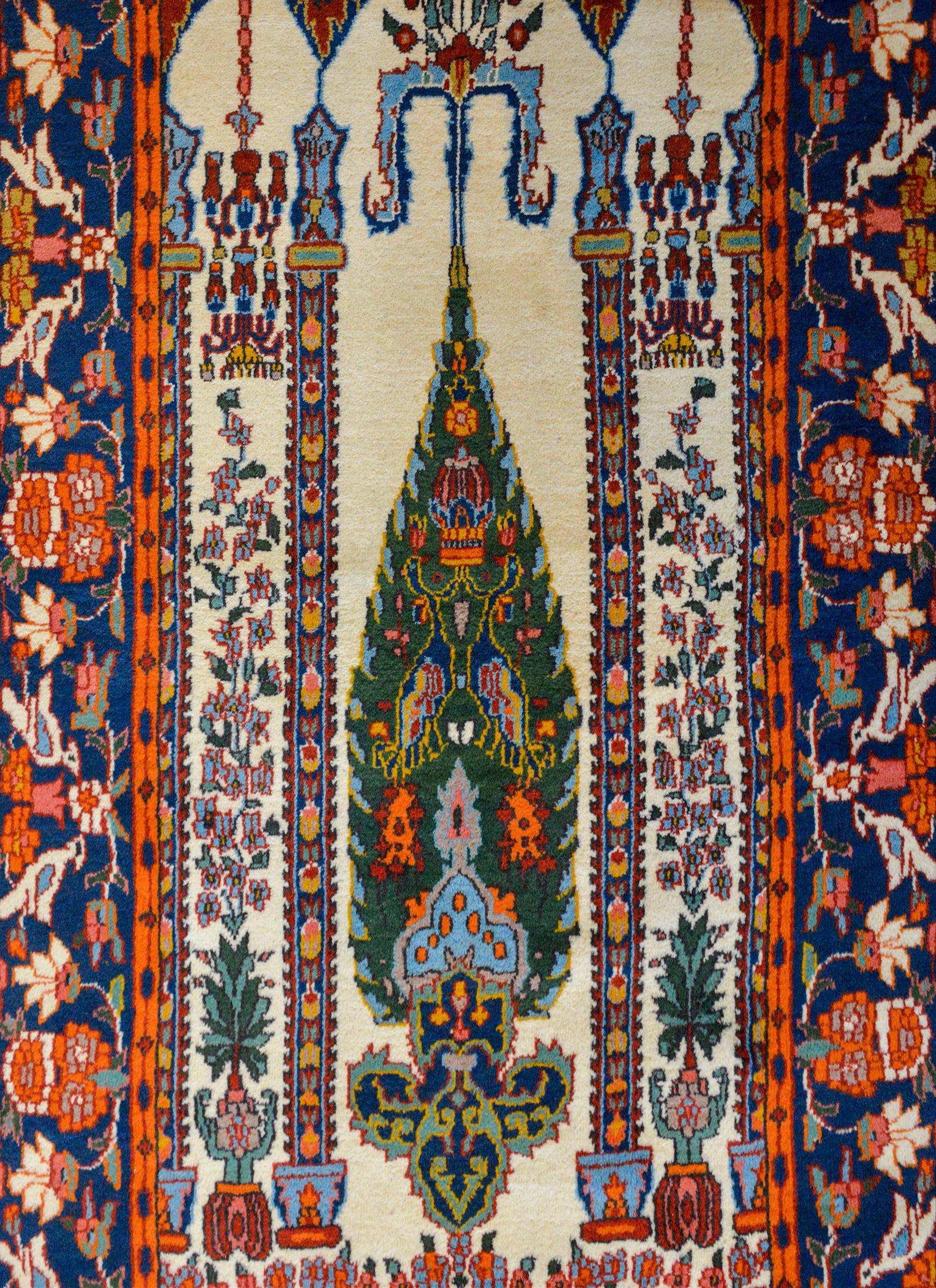 Indien Extraordinaire tapis de prière indien vintage de style Bakhtiari en vente
