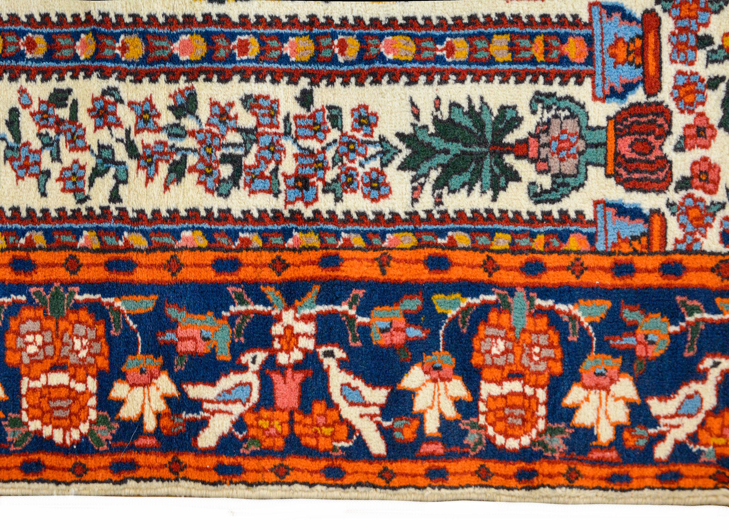 Laine Extraordinaire tapis de prière indien vintage de style Bakhtiari en vente