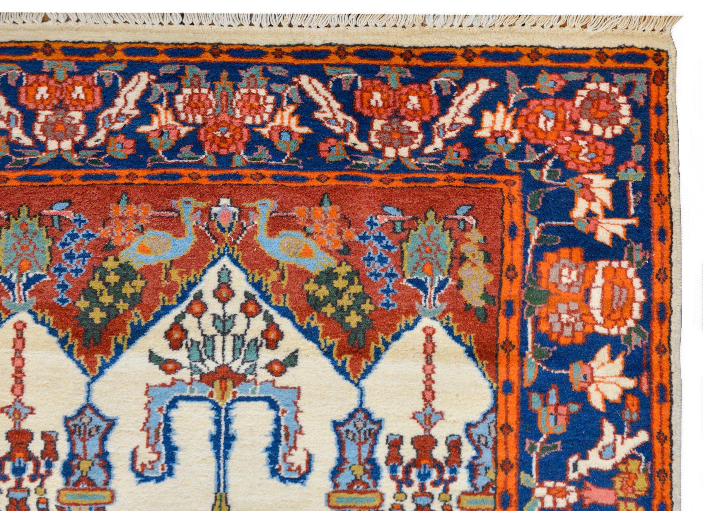 Extraordinaire tapis de prière indien vintage de style Bakhtiari en vente 1