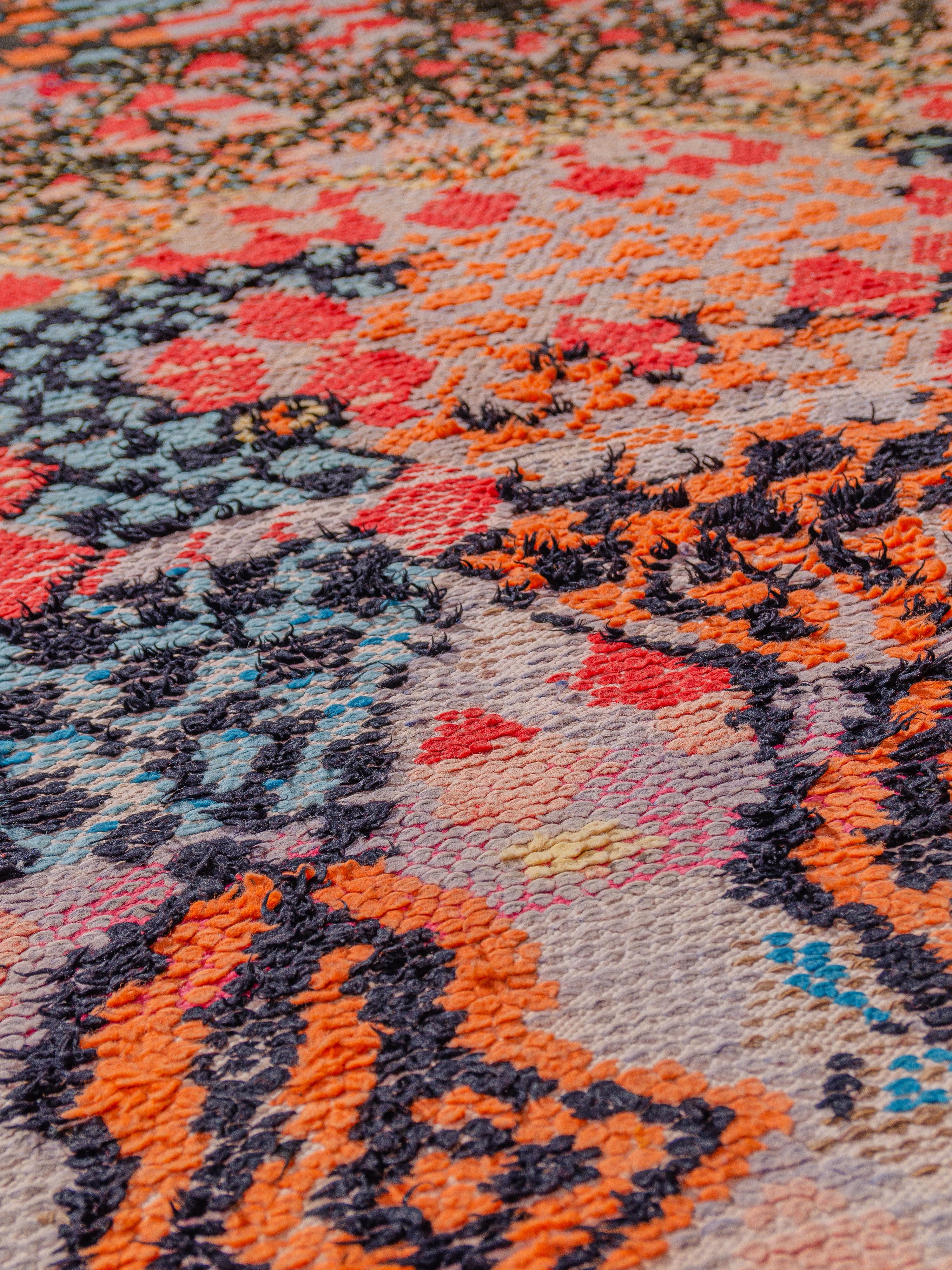 Tribal Extraordinary Vintage Moroccan Berber Boujad carpet curated by Breuckelen Berber For Sale