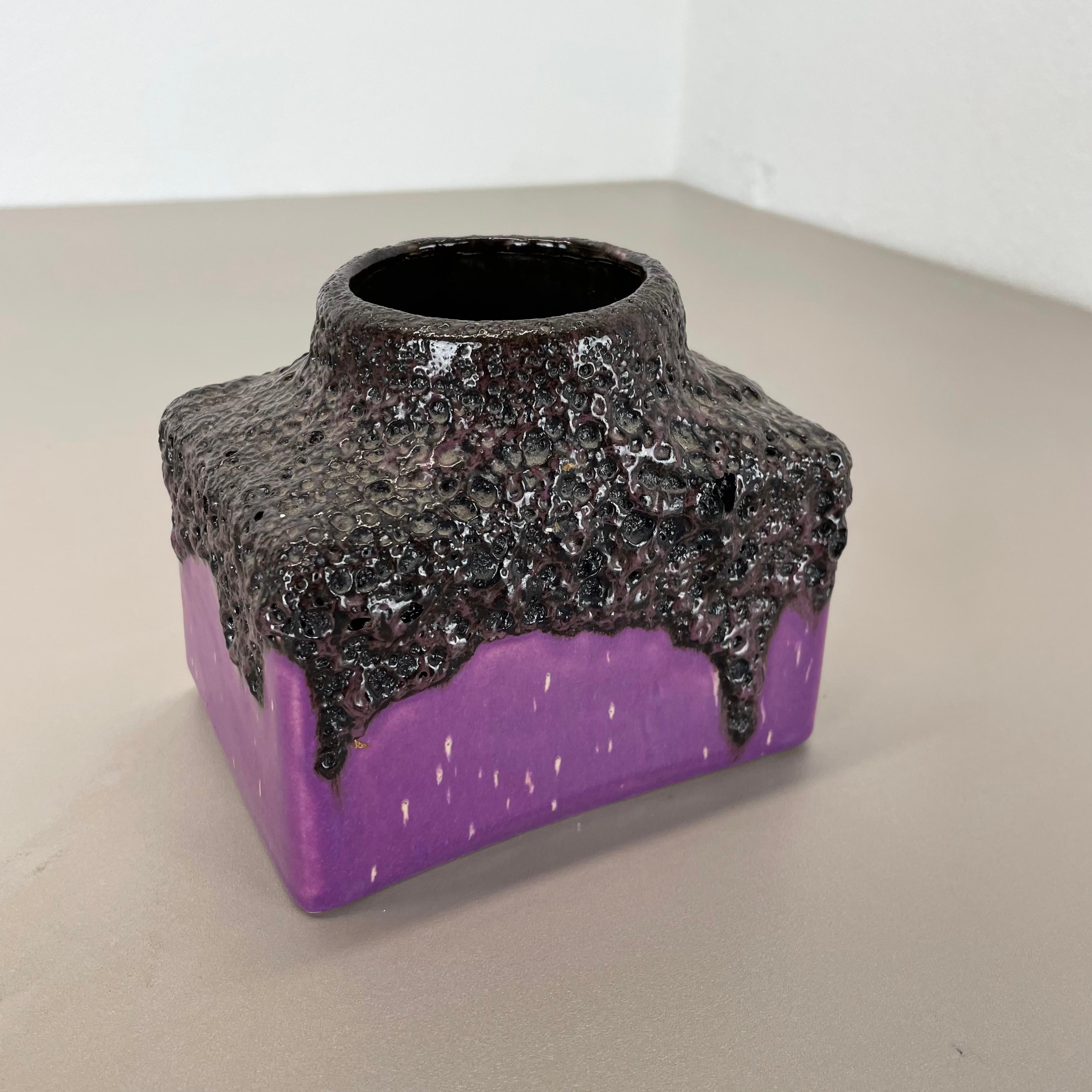 Céramique Extraordinaire vase vintage en poterie de lave grasse fabriqué par Es Keramik, Allemagne, années 1970 en vente