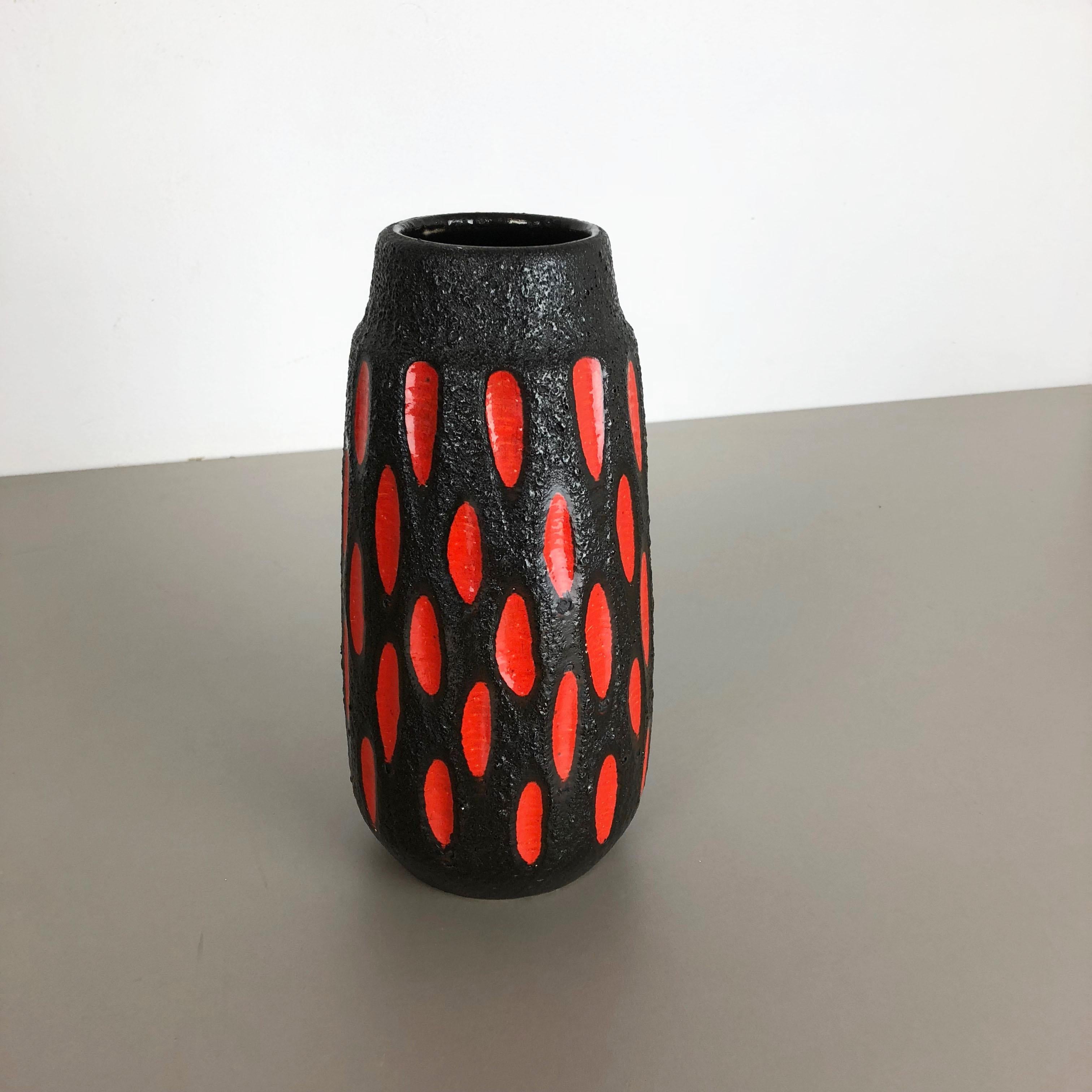 Mid-Century Modern Extraordinary Vintage Pottery Fat Lava Vase Made by Scheurich, Germany, 1960s