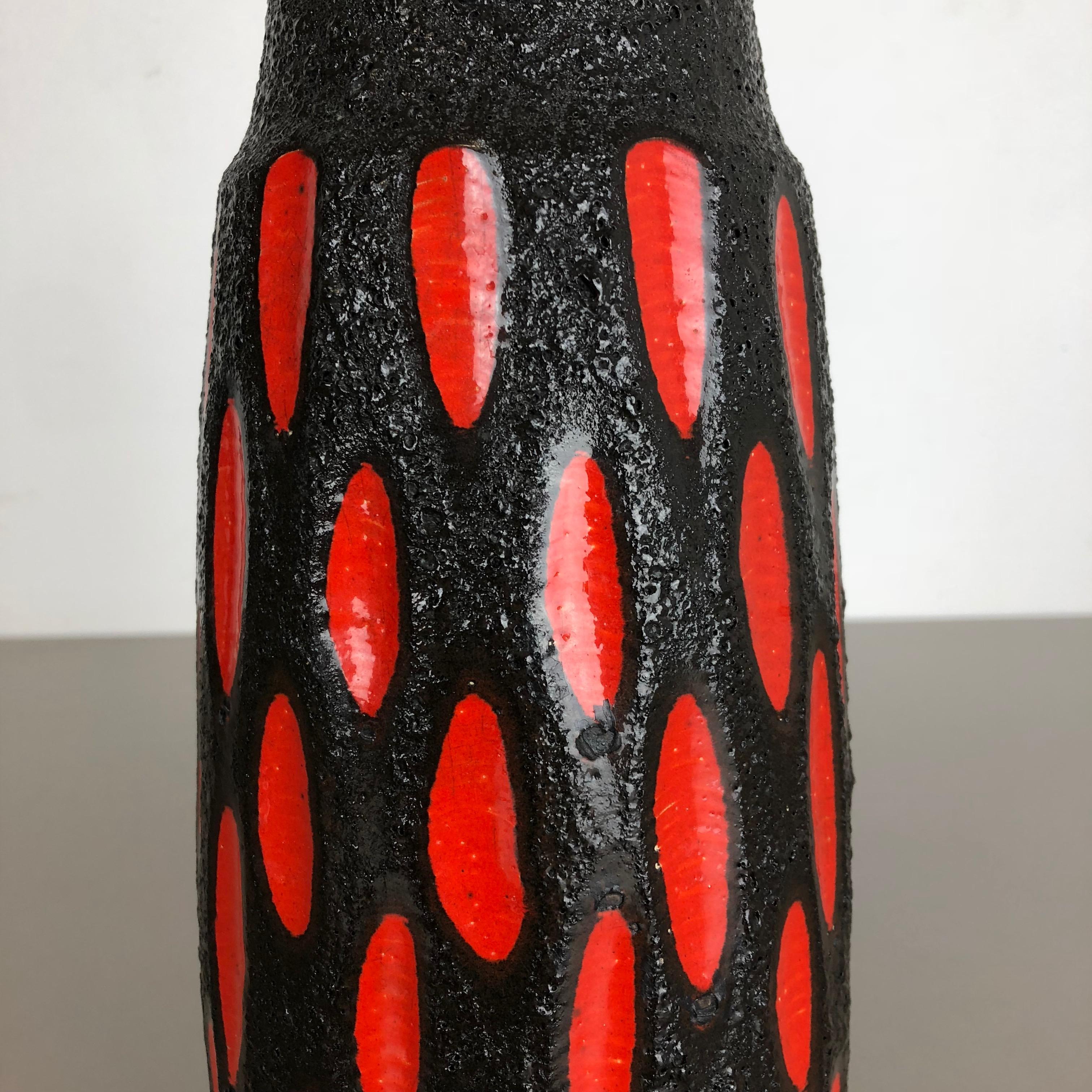 Ceramic Extraordinary Vintage Pottery Fat Lava Vase Made by Scheurich, Germany, 1960s