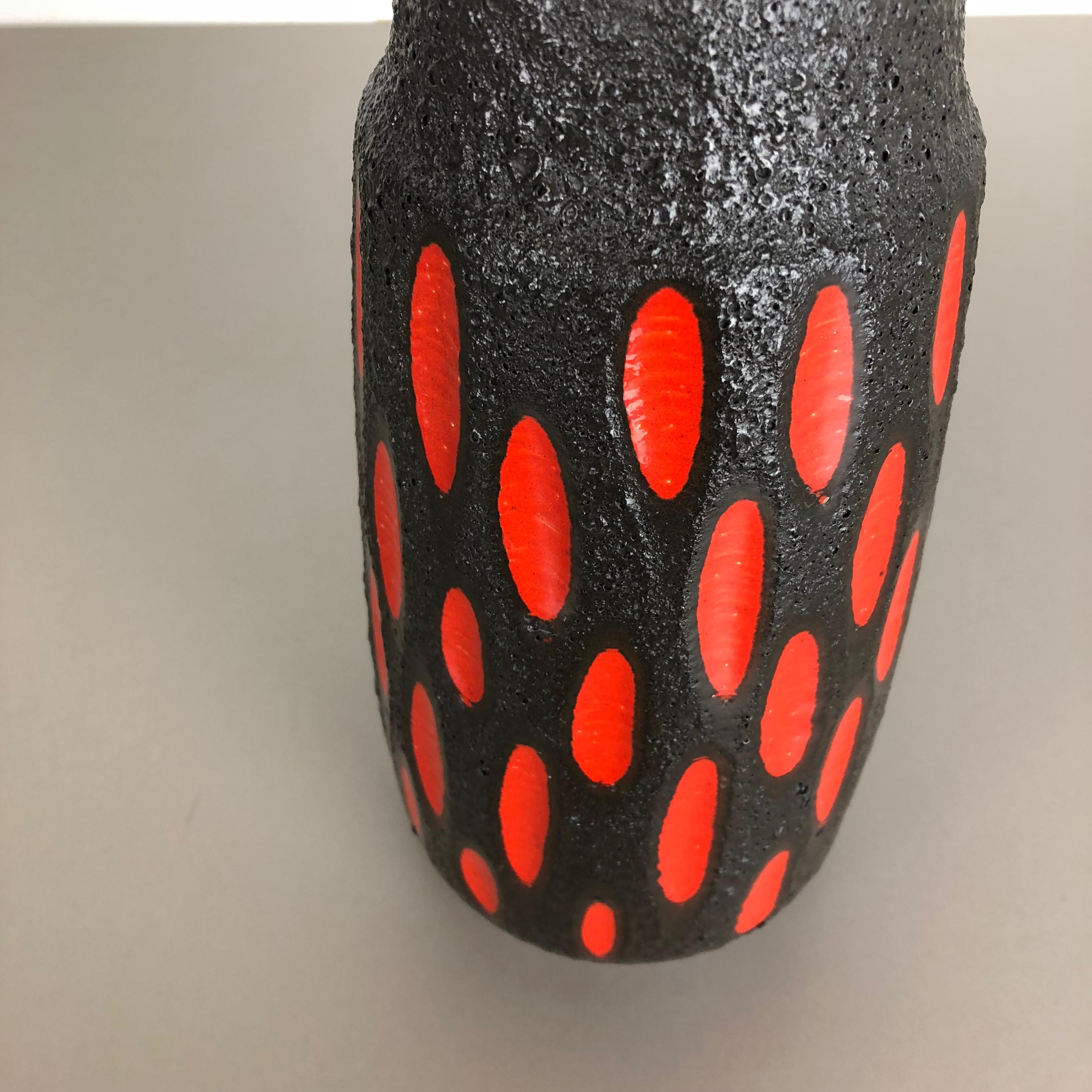 Extraordinary Vintage Pottery Fat Lava Vase Made by Scheurich, Germany, 1960s 3