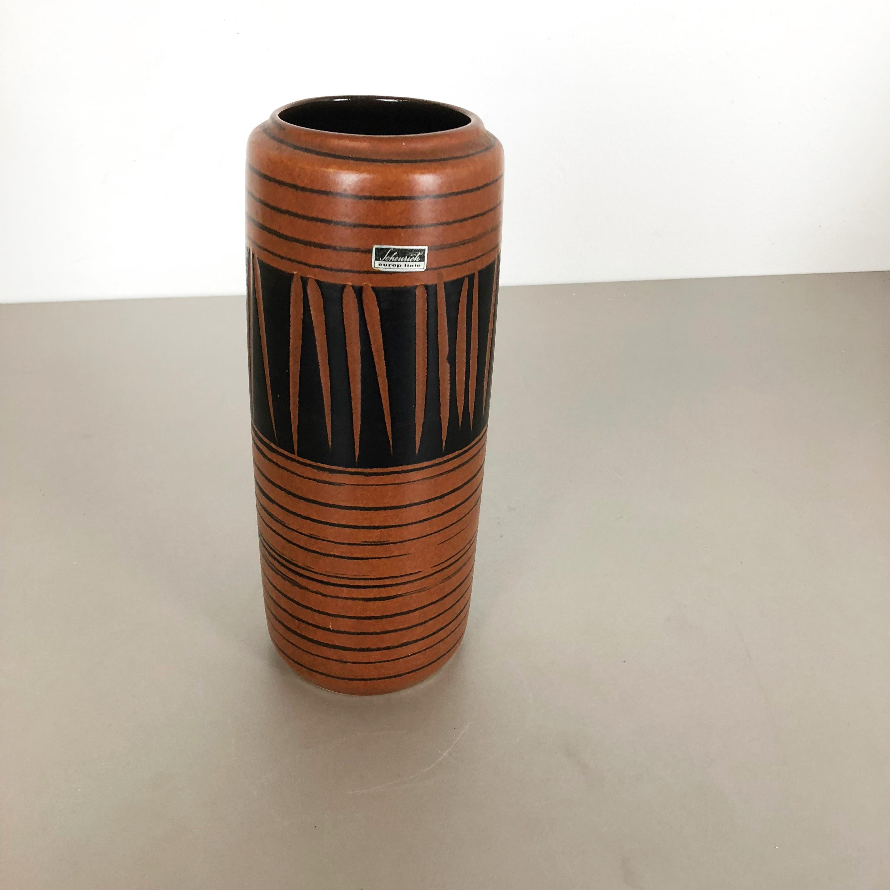 Mid-Century Modern Extraordinary Vintage Pottery Fat Lava Vase Made by Scheurich, Germany, 1970s For Sale