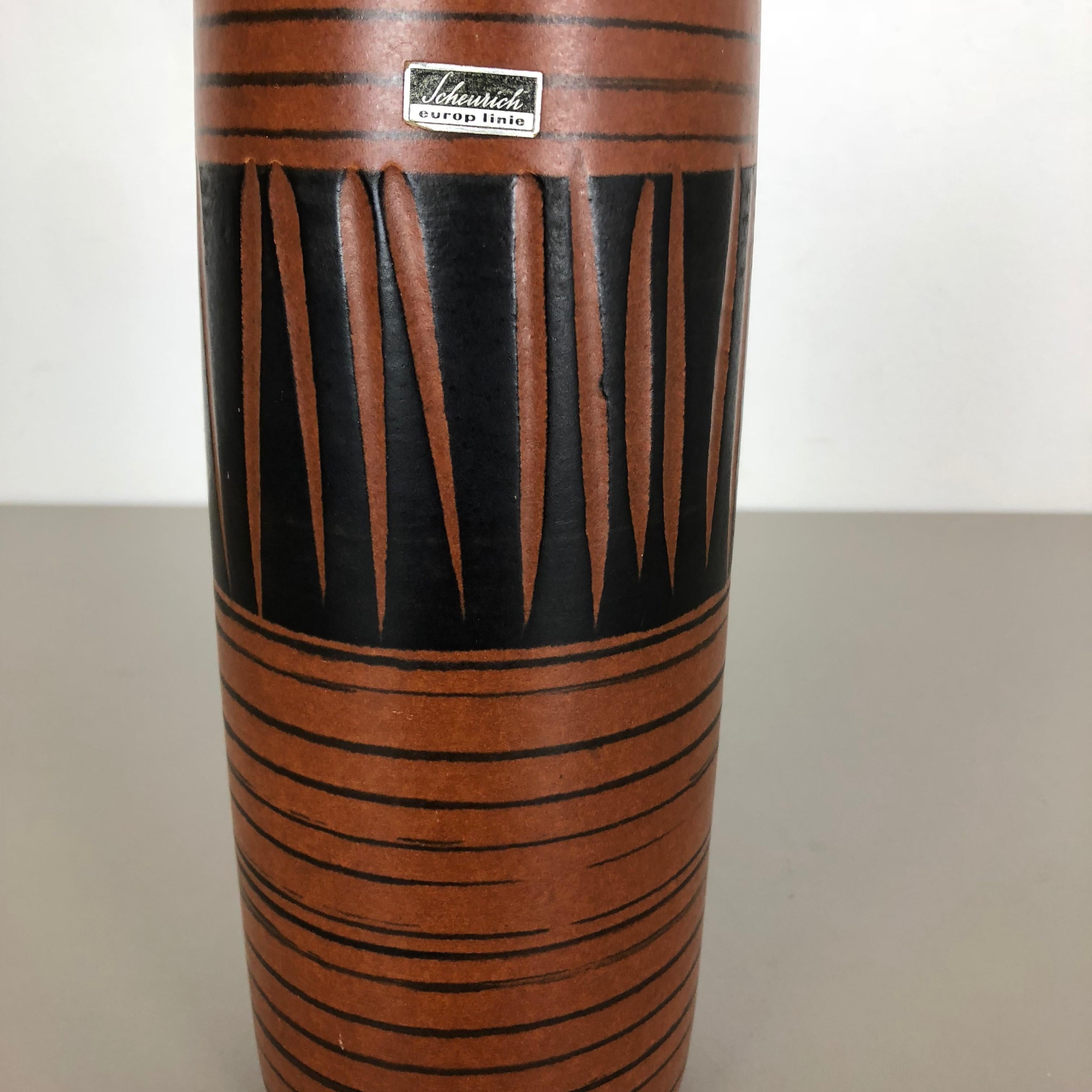 20th Century Extraordinary Vintage Pottery Fat Lava Vase Made by Scheurich, Germany, 1970s For Sale