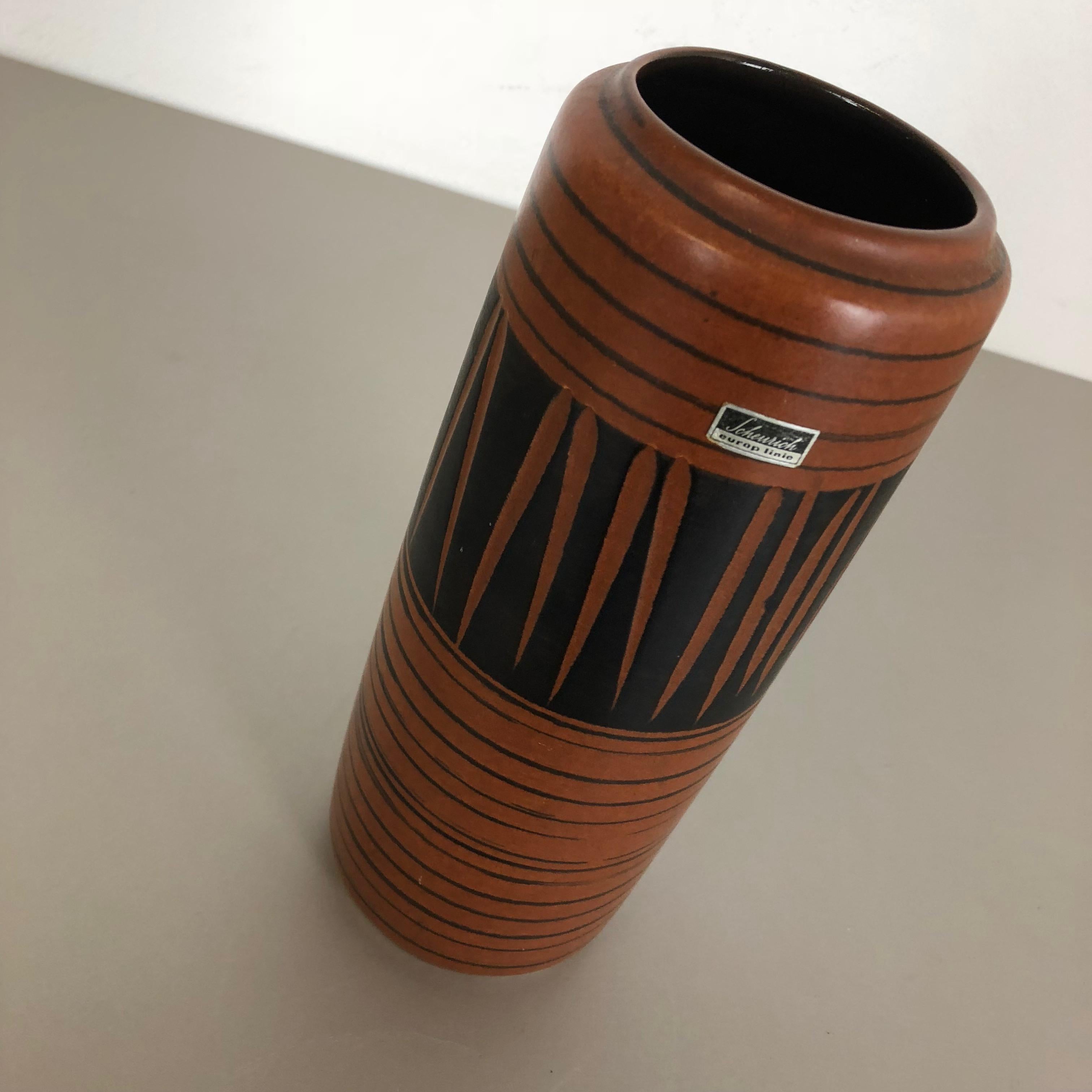 Extraordinary Vintage Pottery Fat Lava Vase Made by Scheurich, Germany, 1970s For Sale 1