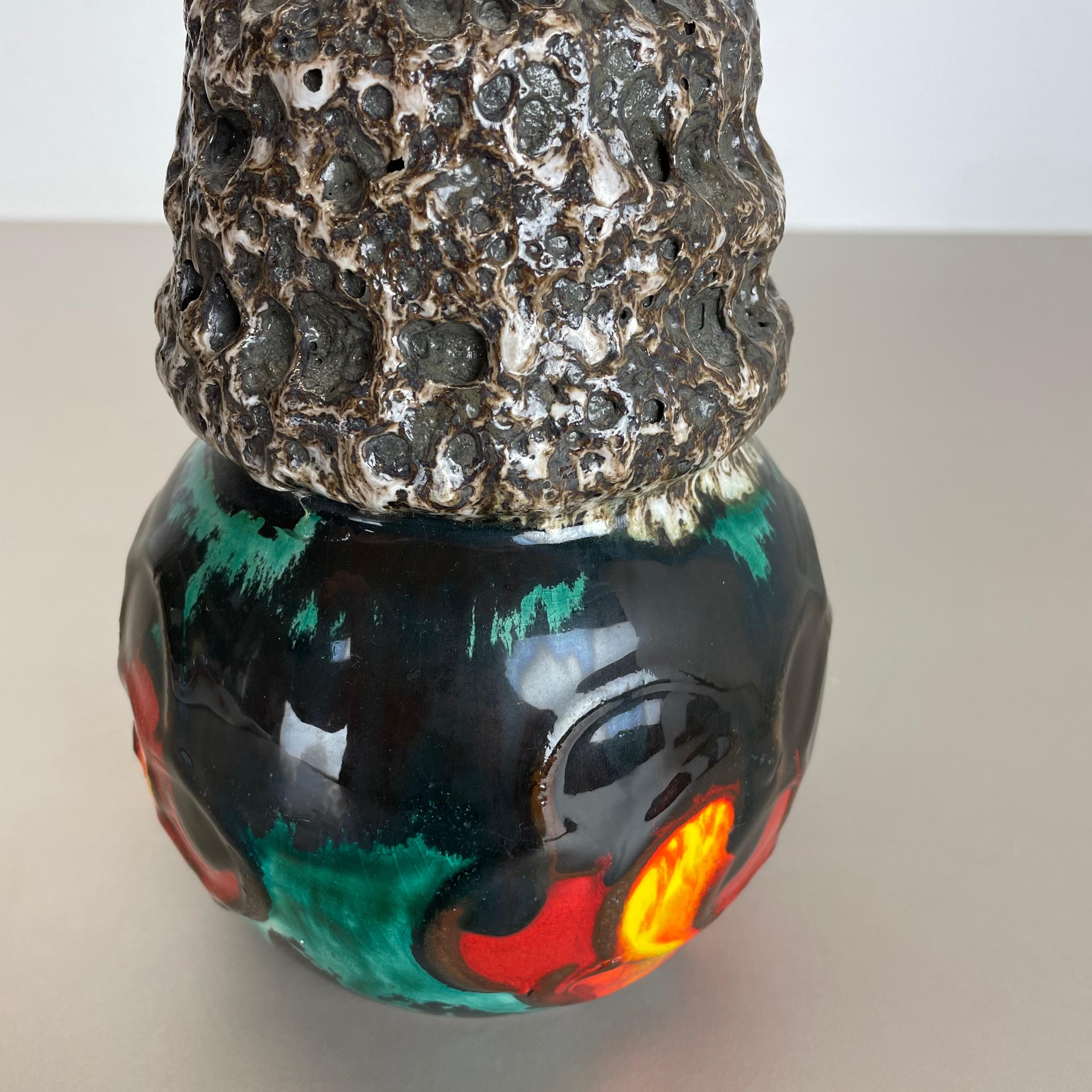 Extraordinary Vintage Pottery Fat Lava Vase Made by Scheurich WGP Germany, 1970s For Sale 8