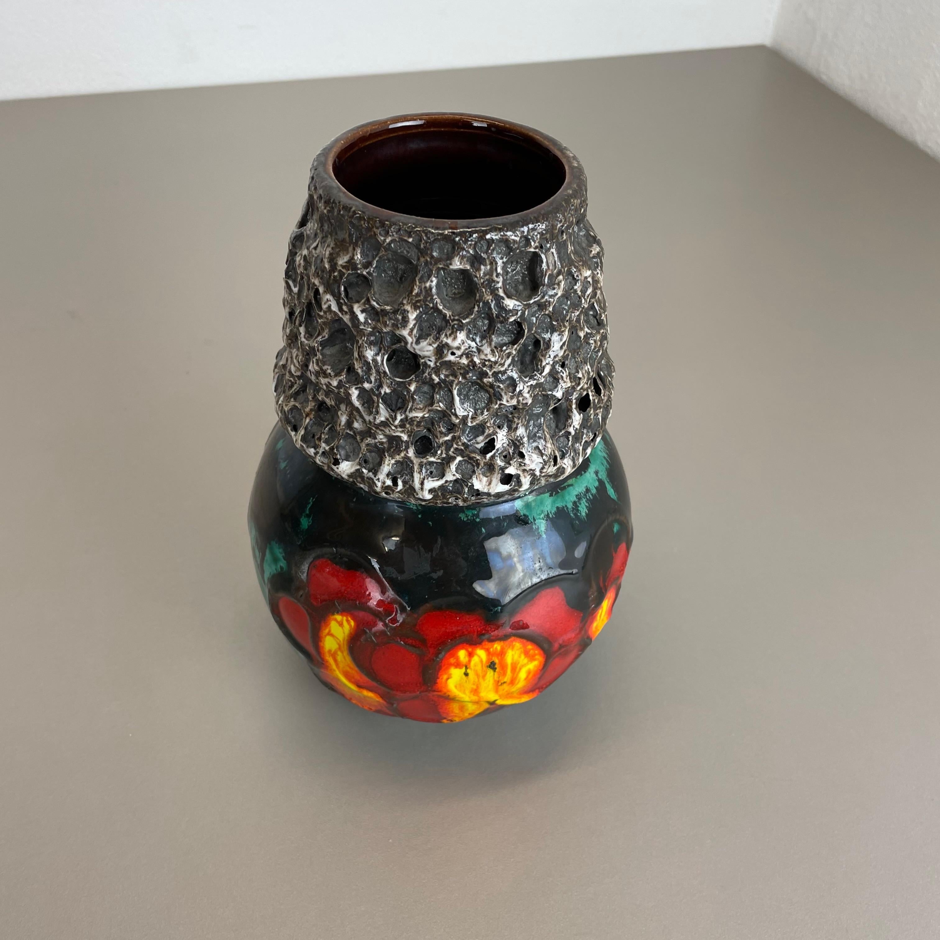 Mid-Century Modern Extraordinary Vintage Pottery Fat Lava Vase Made by Scheurich WGP Germany, 1970s For Sale