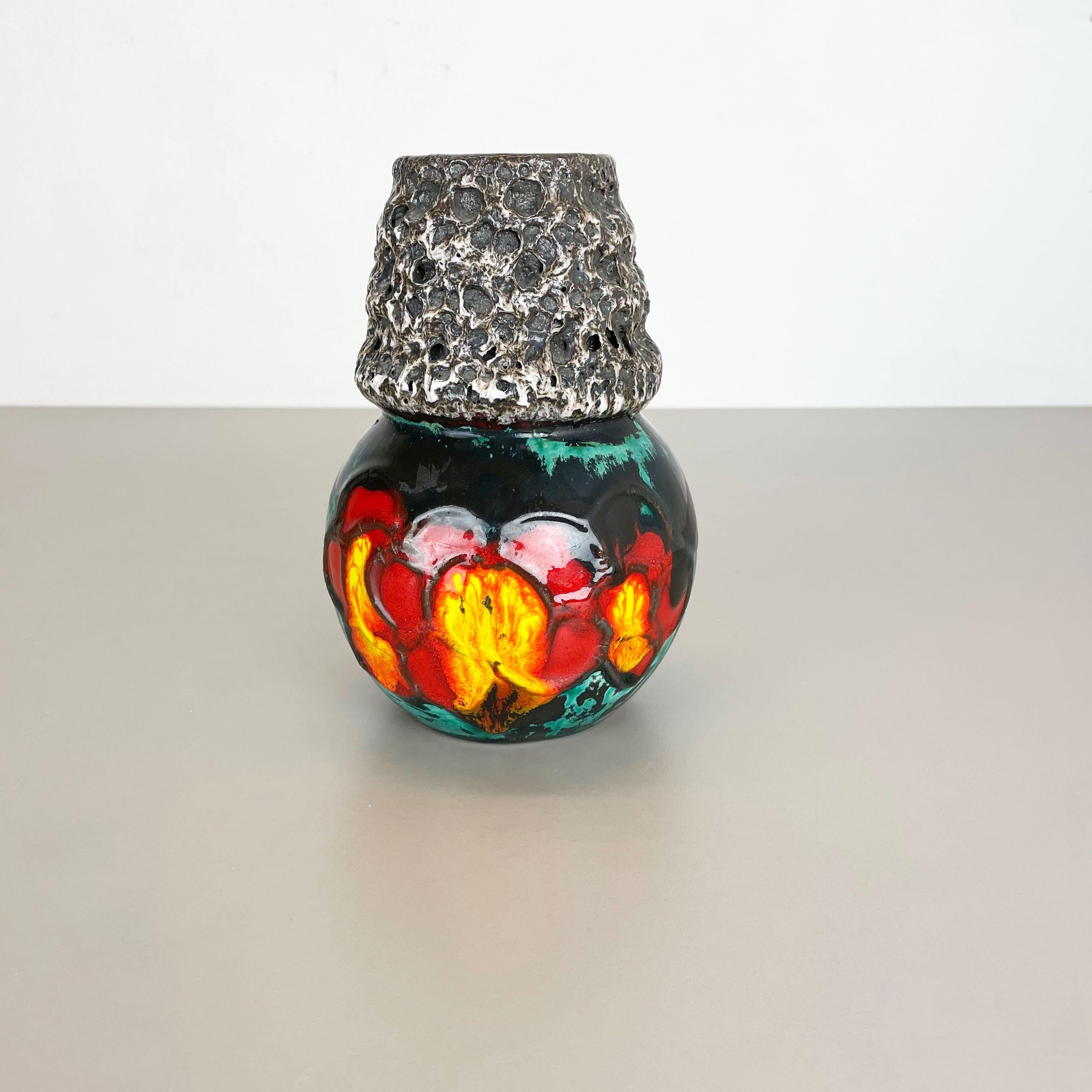 Außergewöhnliche Vintage-Vase aus Keramik in Fett von Scheurich WGP Deutschland, 1970er Jahre (Moderne der Mitte des Jahrhunderts) im Angebot