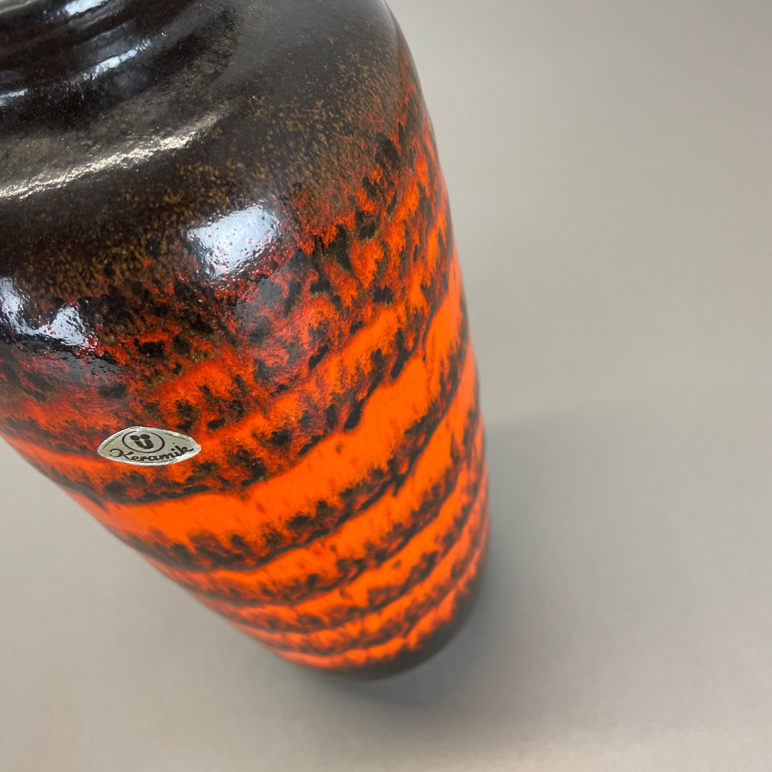 Extraordinary Vintage Pottery Fat Lava Vase Made by Ü-Keramik WGP Germany 1970s For Sale 4