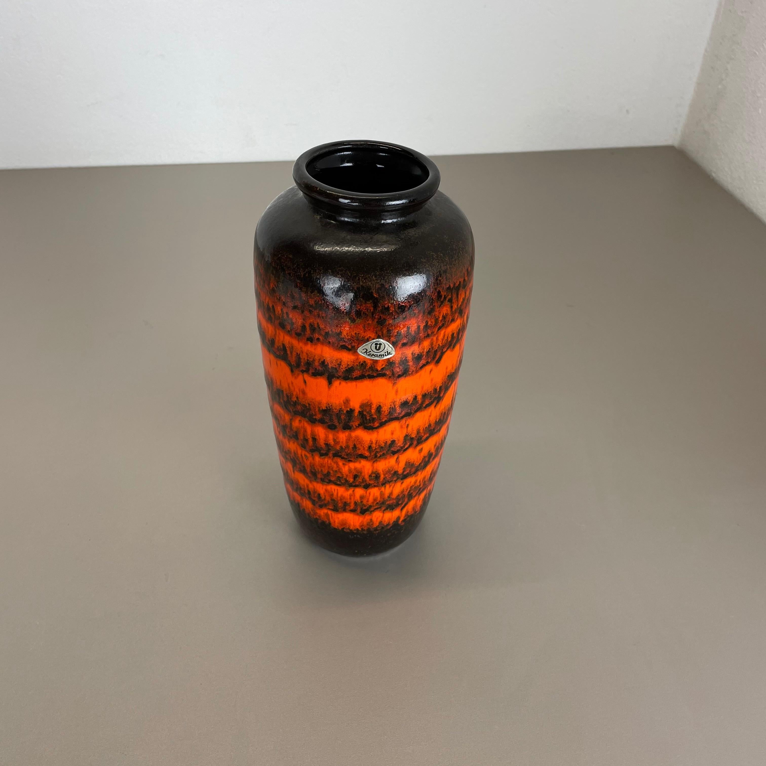 Extraordinary Vintage Pottery Fat Lava Vase Made by Ü-Keramik WGP Germany 1970s In Good Condition For Sale In Kirchlengern, DE