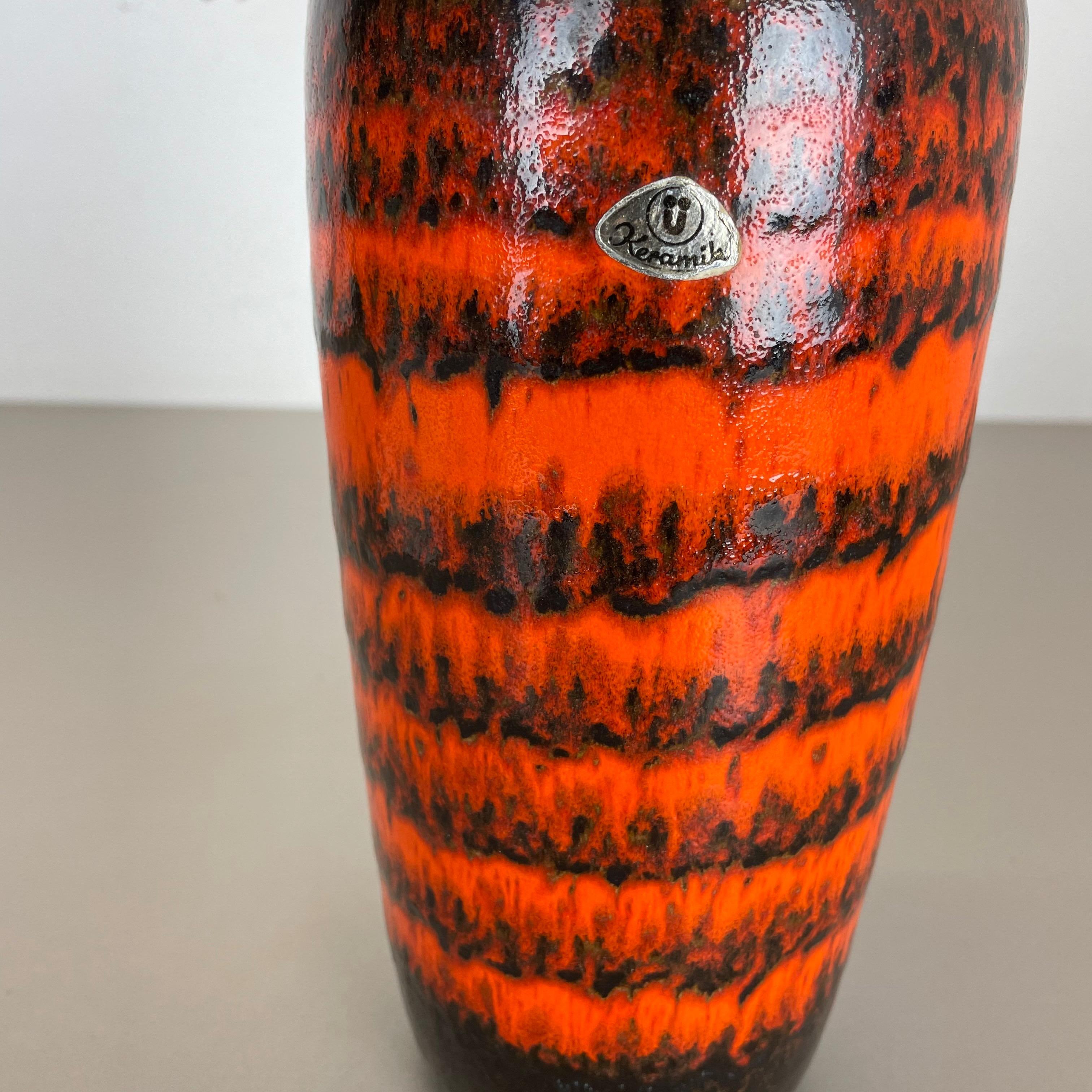 Extraordinary Vintage Pottery Fat Lava Vase Made by Ü-Keramik WGP Germany 1970s For Sale 1
