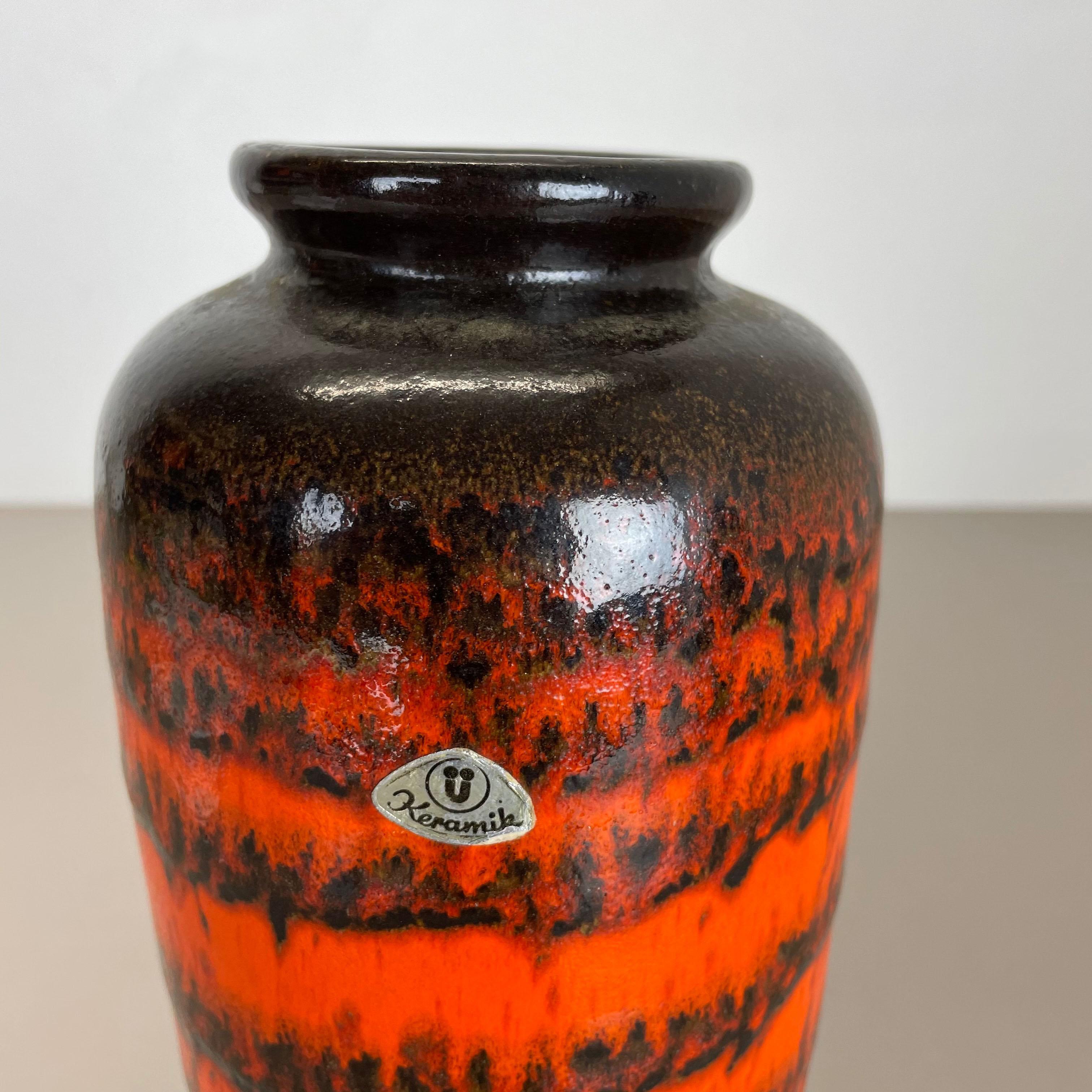 Extraordinary Vintage Pottery Fat Lava Vase Made by Ü-Keramik WGP Germany 1970s For Sale 2